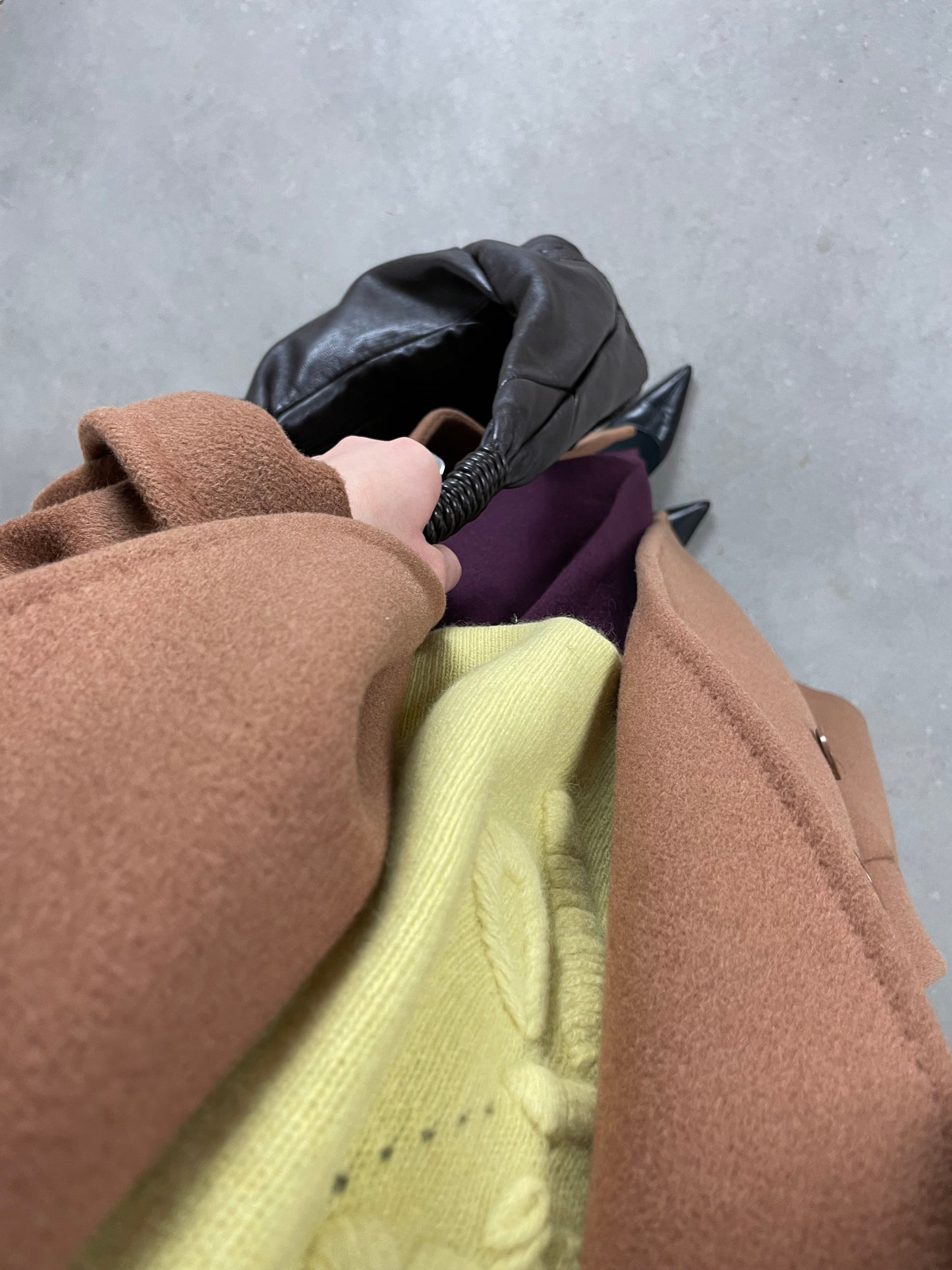 Cappotto in lana, angora e cashmere
