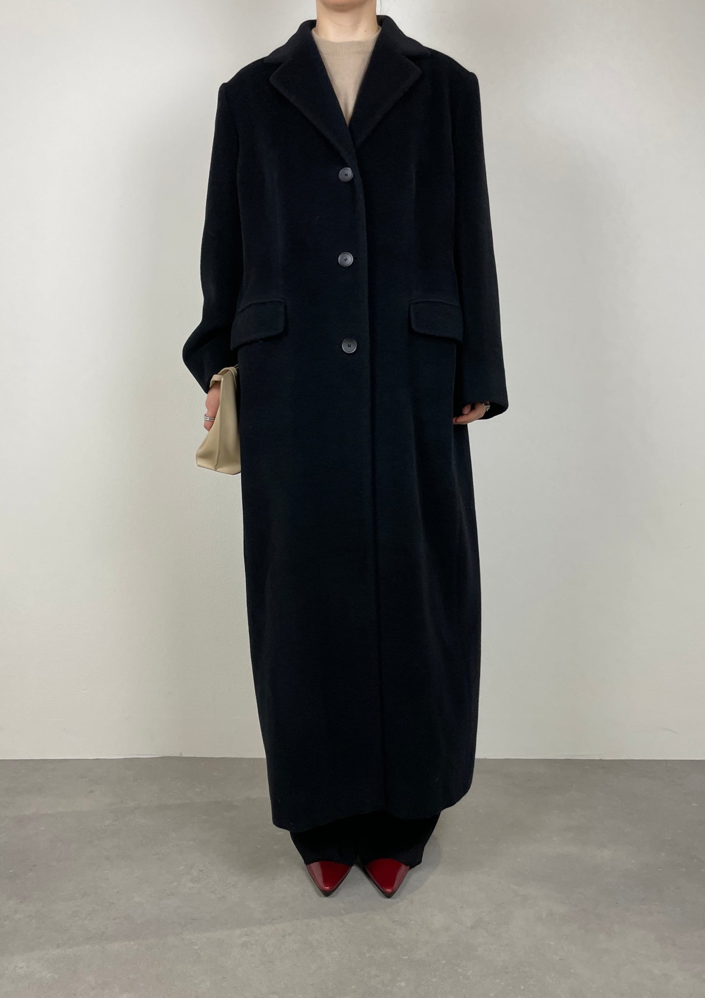 Long wool and cashmere coat