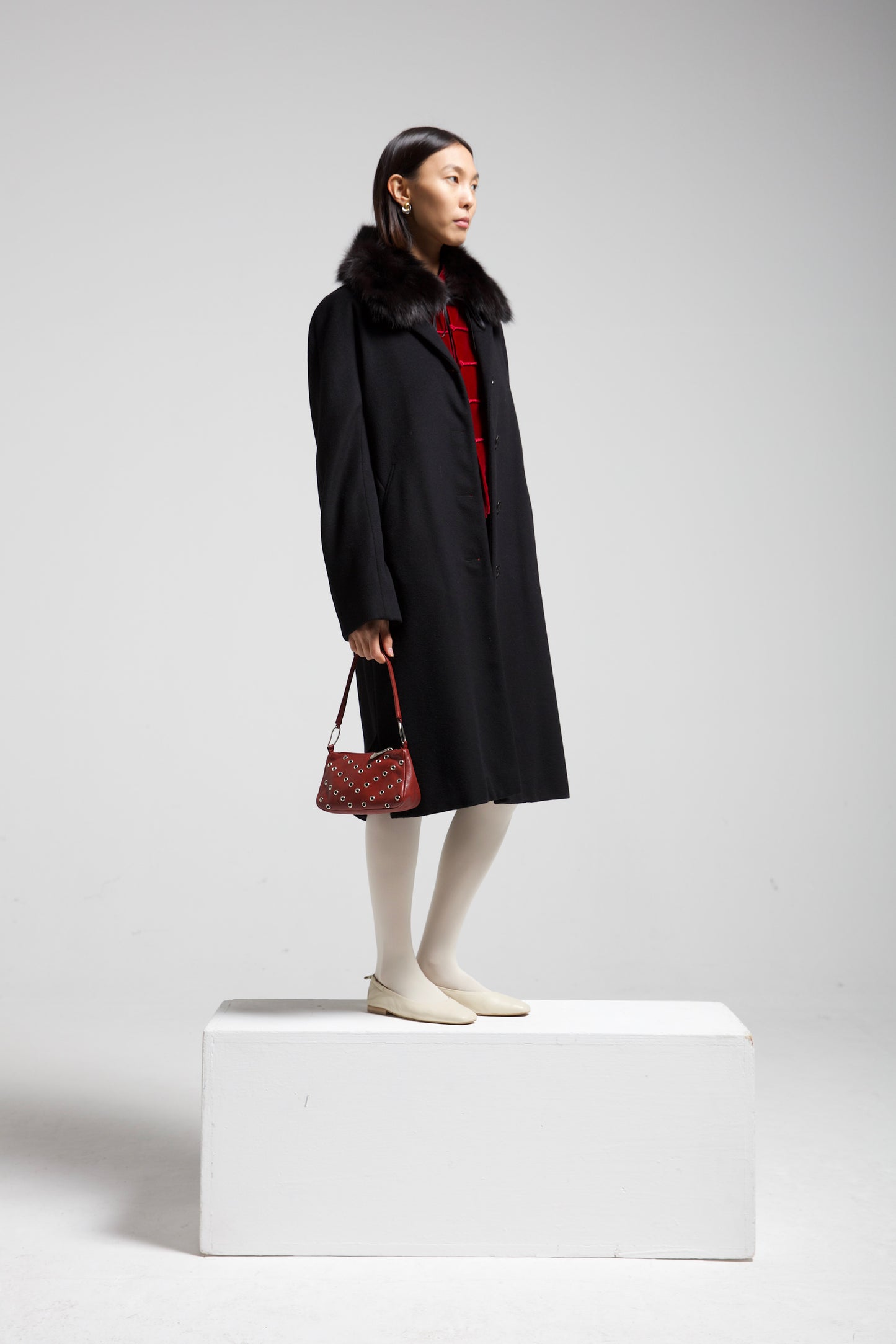 Cappotto vintage Made in Italy in pura lana nera