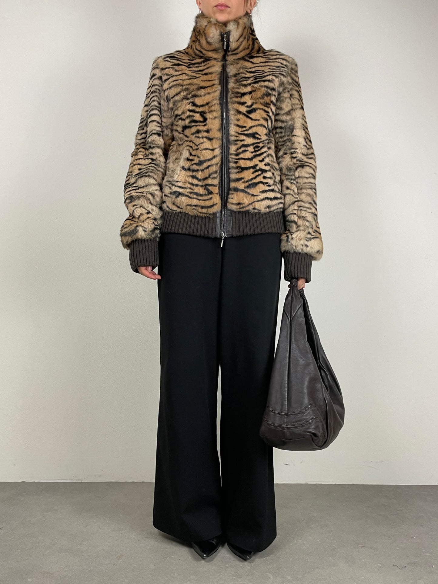 Giacca in vera pelliccia vintage di coniglio