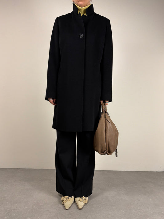 Cappotto in pura lana nera Loro Piana by Cinzia Rocca