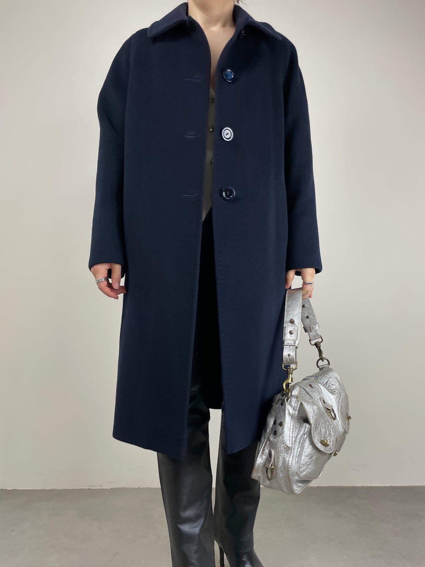 Cappotto Cinzia Rocca in pura lana vergine blu
