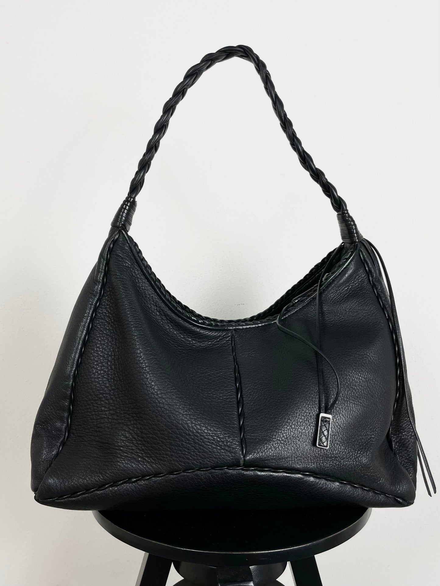 Borsa in vera pelle intrecciata