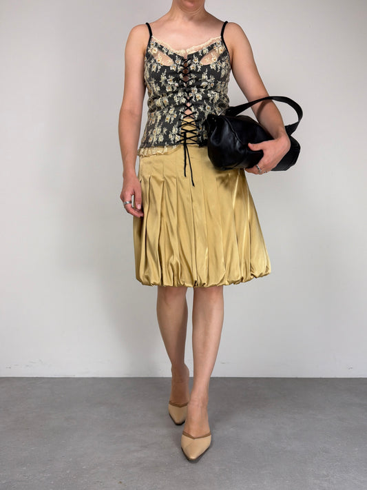 Top vintage in pizzo con intreccio
