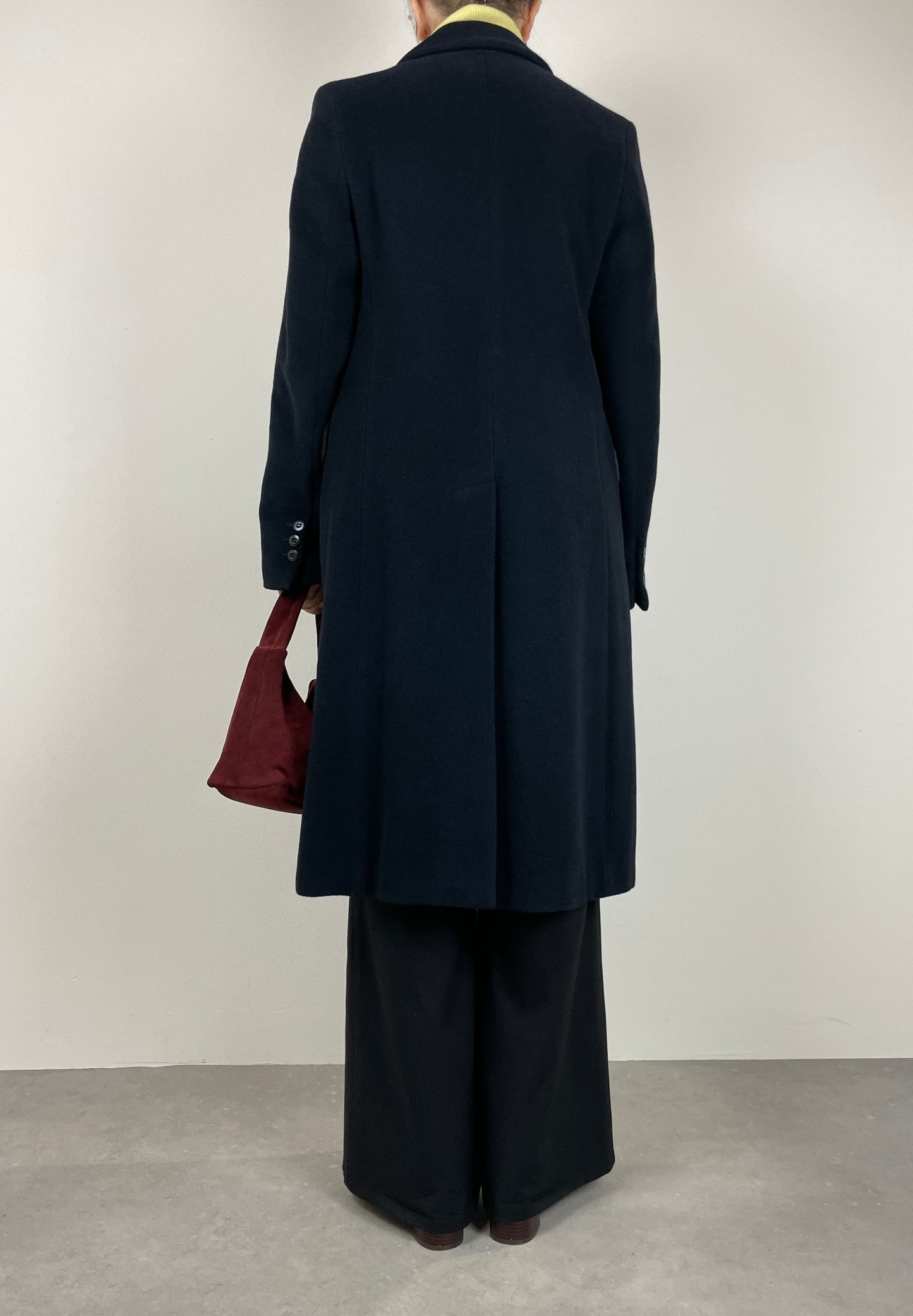 Blue wool and angora coat