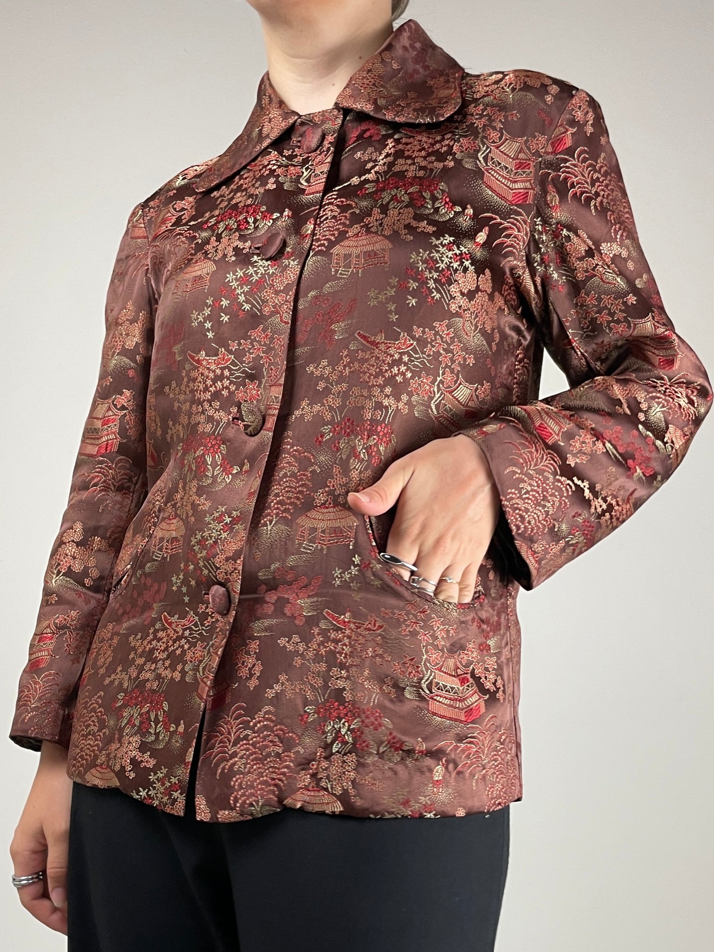 Giacca sartoriale in jacquard a fantasia orientale