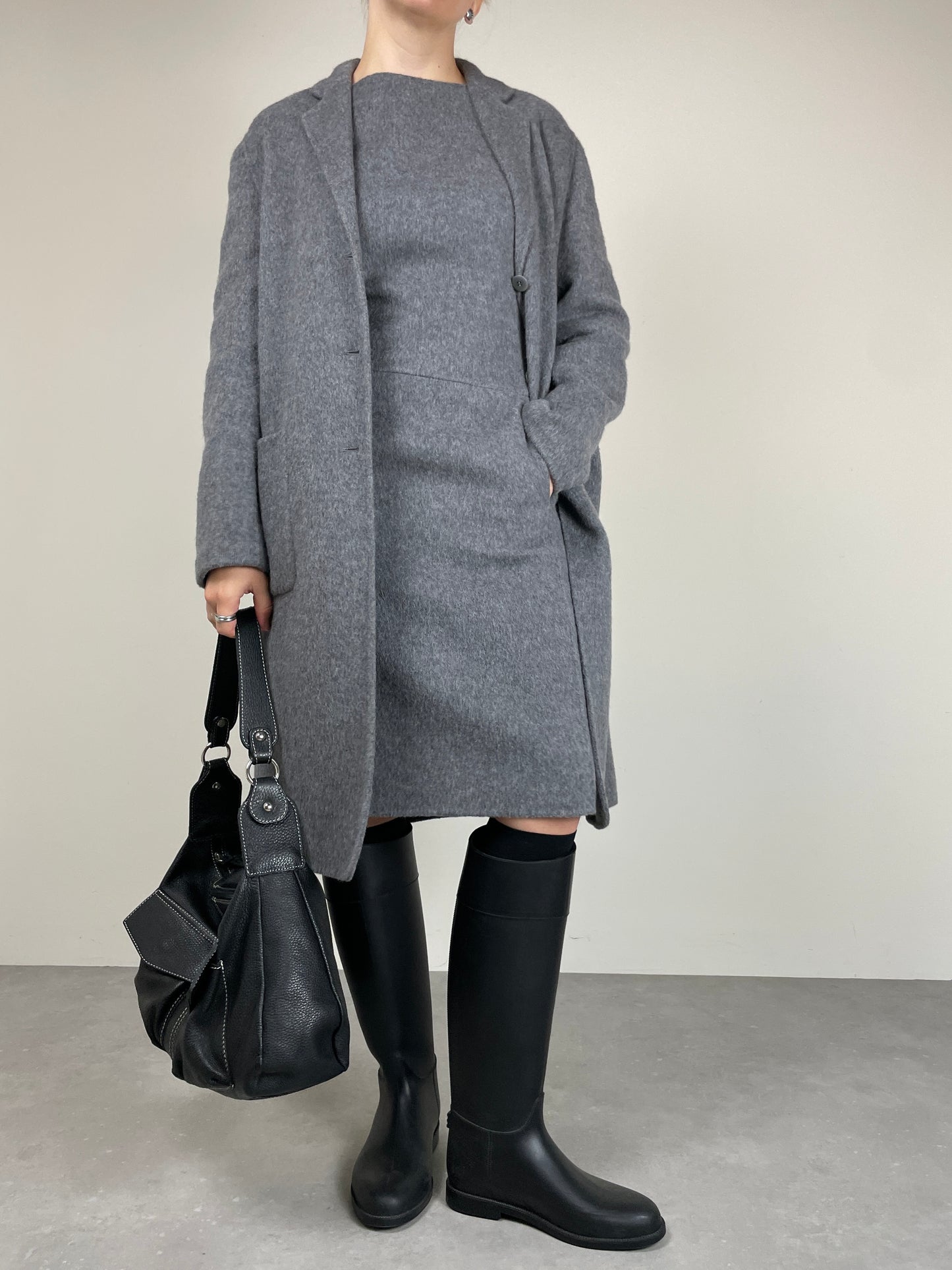 Maxi borsa in vera pelle nera