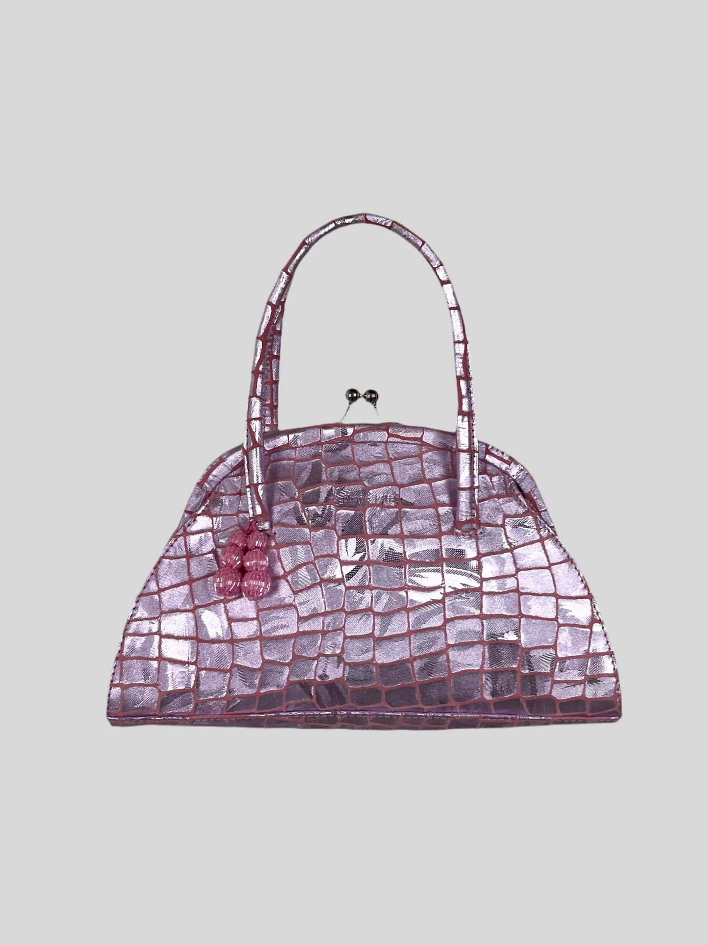 Borsa a mano in pelle rosa