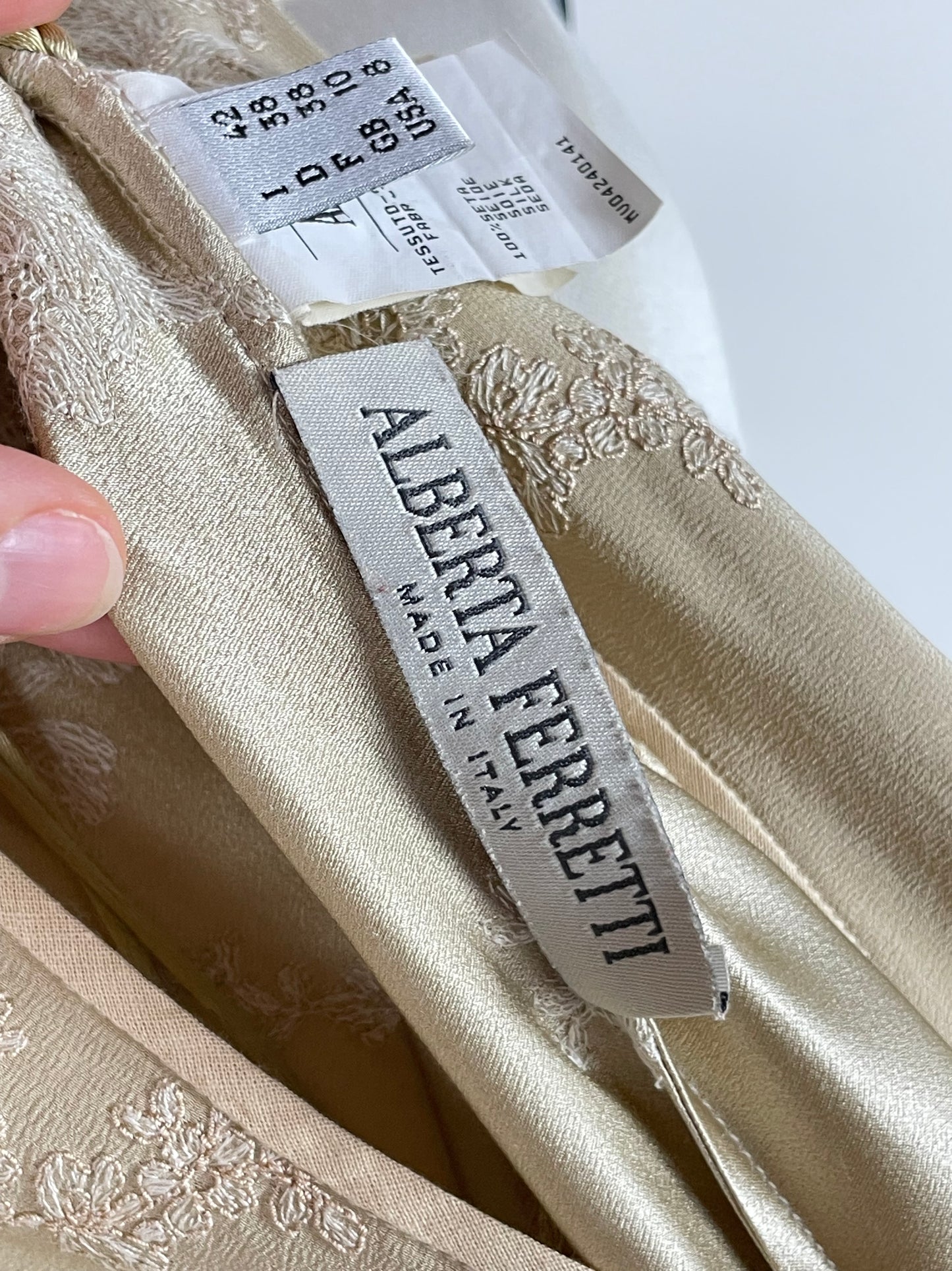 Alberta Ferretti abito in pura seta ricamata
