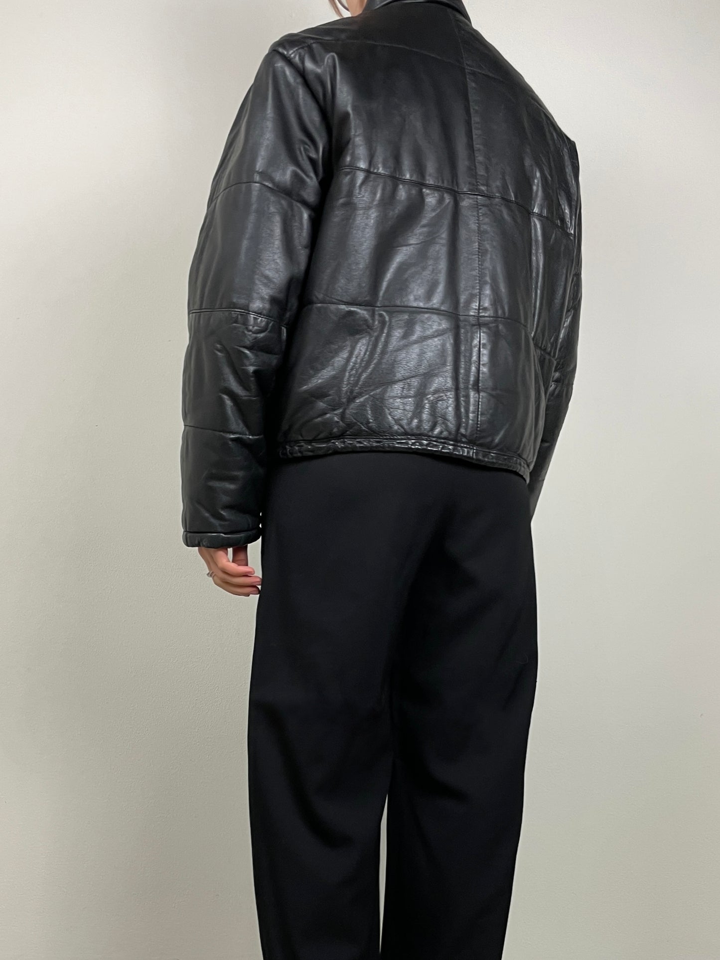 Piumino vintage in vera pelle