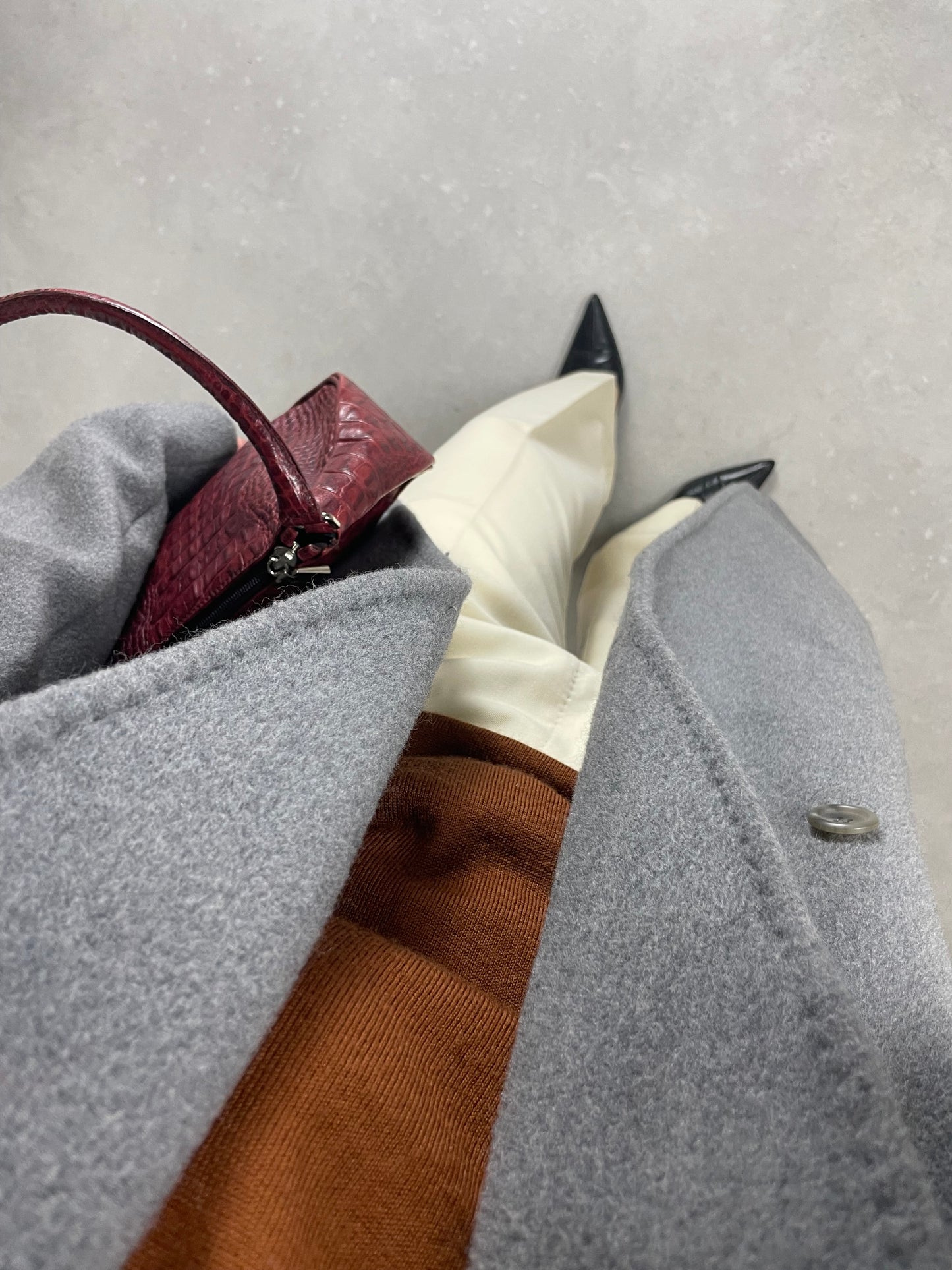 Cappotto in beaver di pura lana vergine color grigio