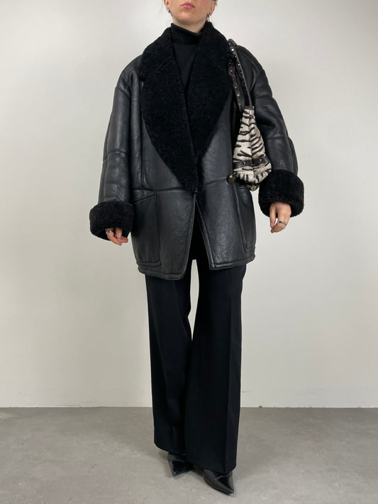 Shearling vintage nero