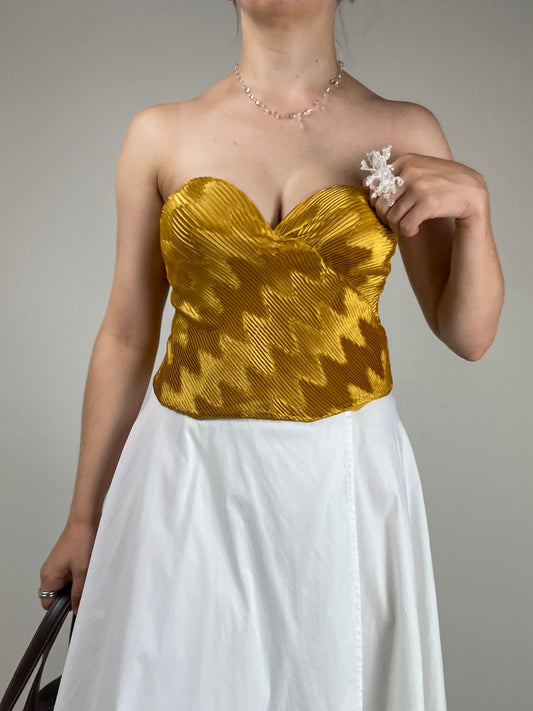 Bustier La Perla in raso micro plissè