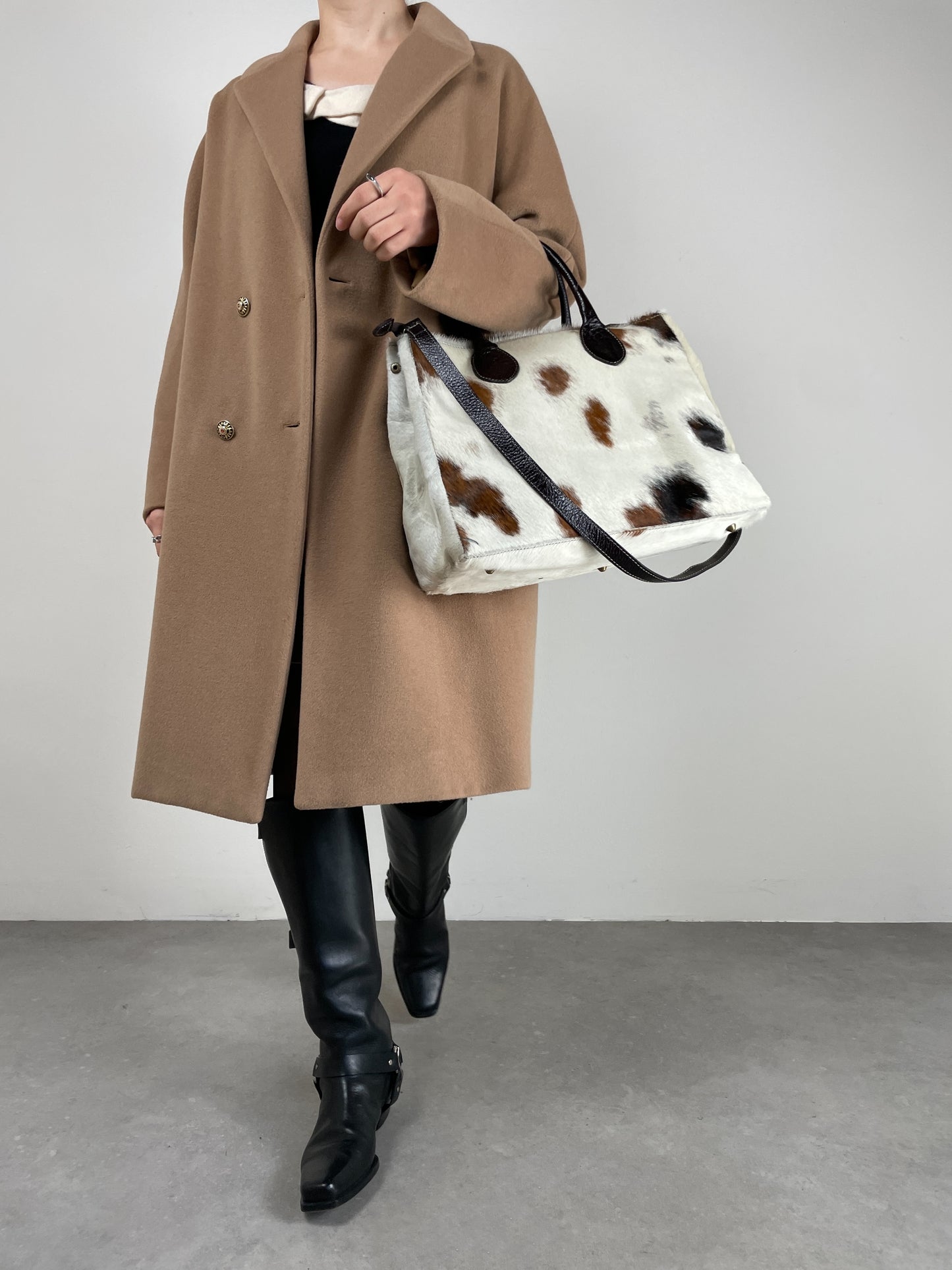 Maxi borsa in vera pelle cavallino