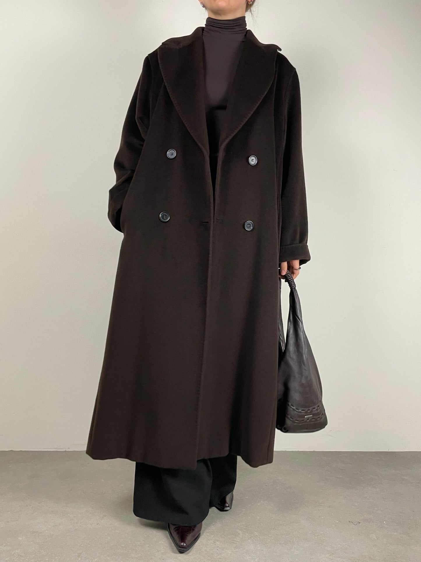Cappotto Max Mara in pura lana vergine color marrone