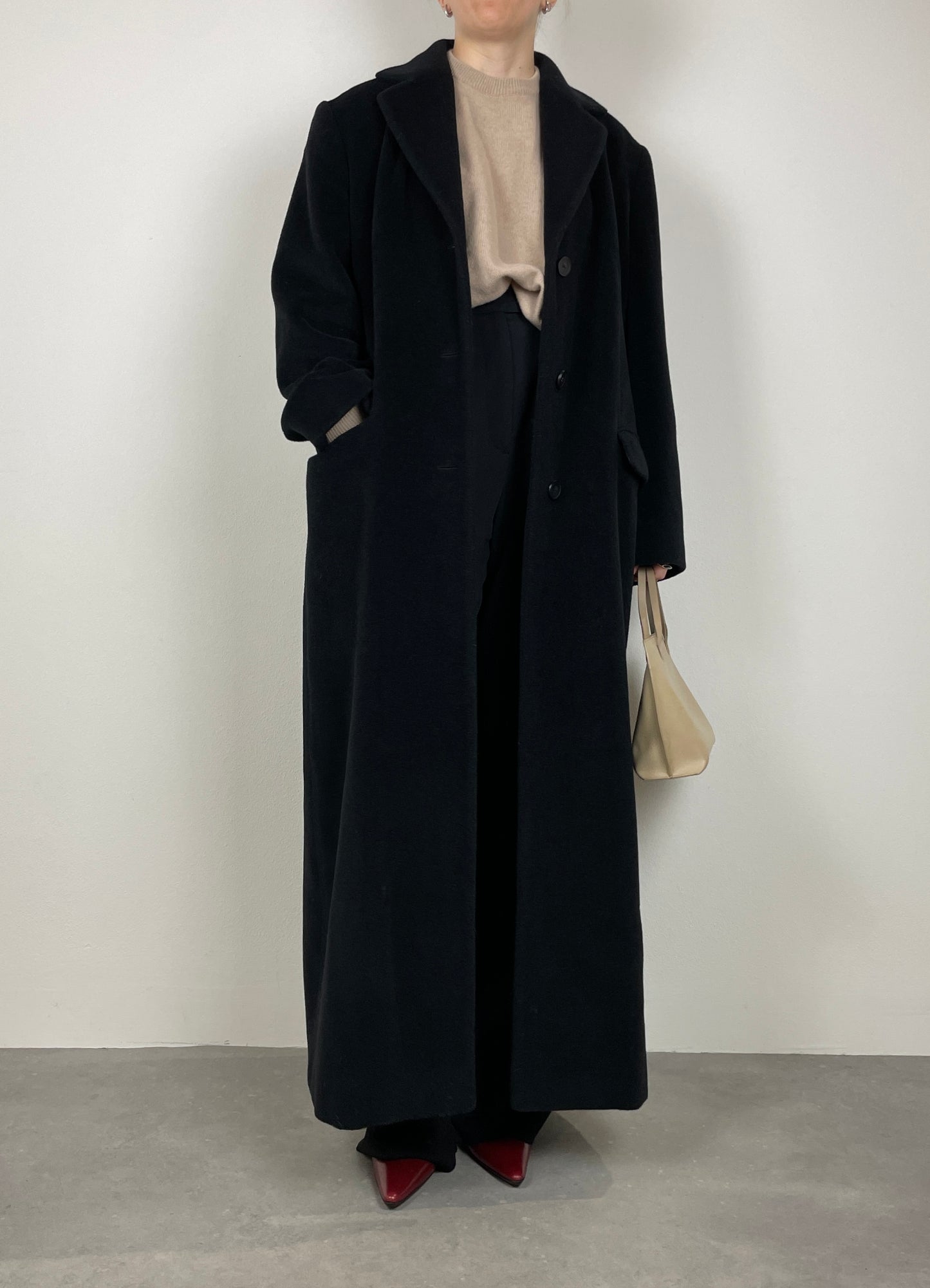 Long wool and cashmere coat