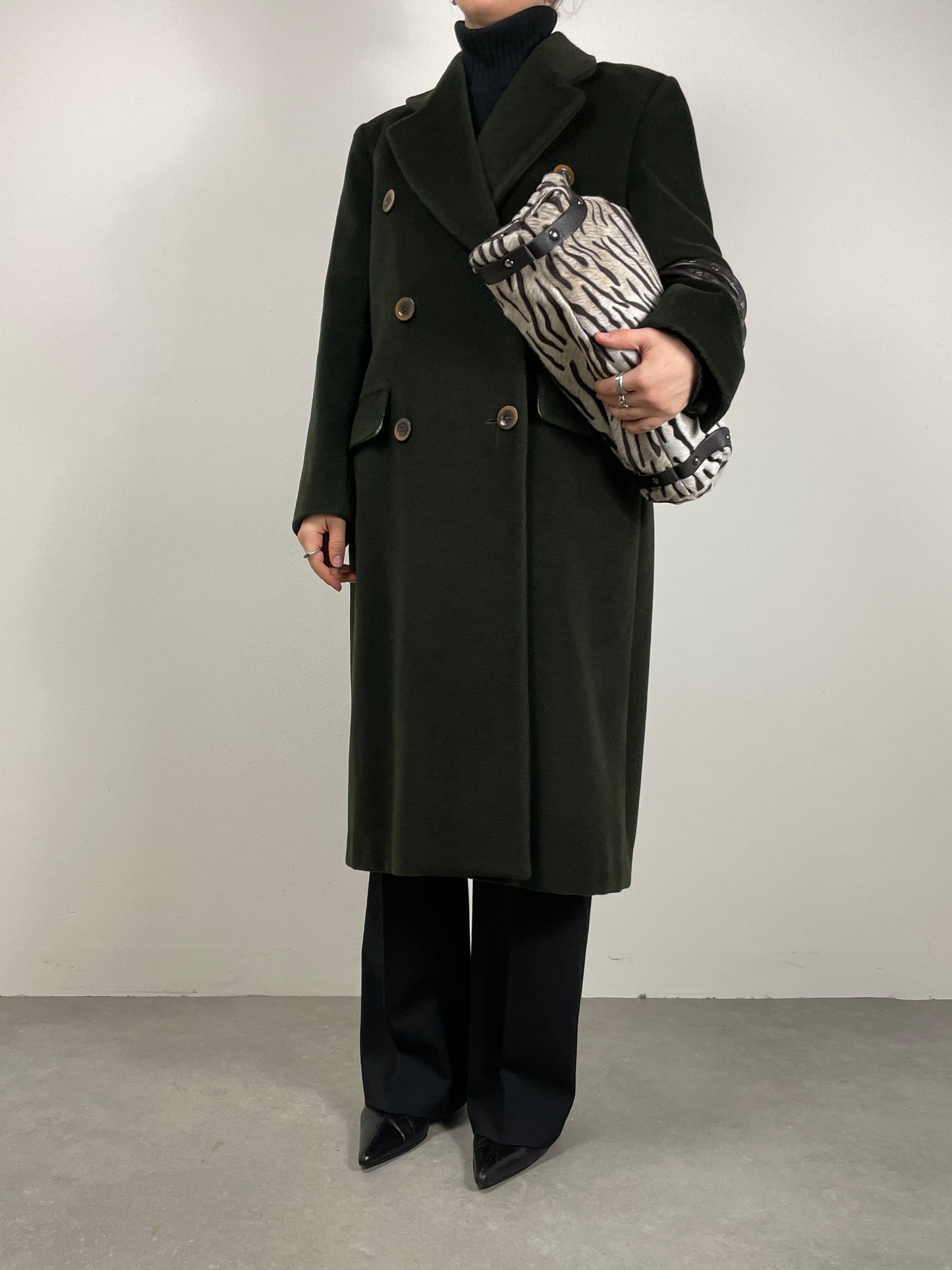 Cappotto vintage in lana verde