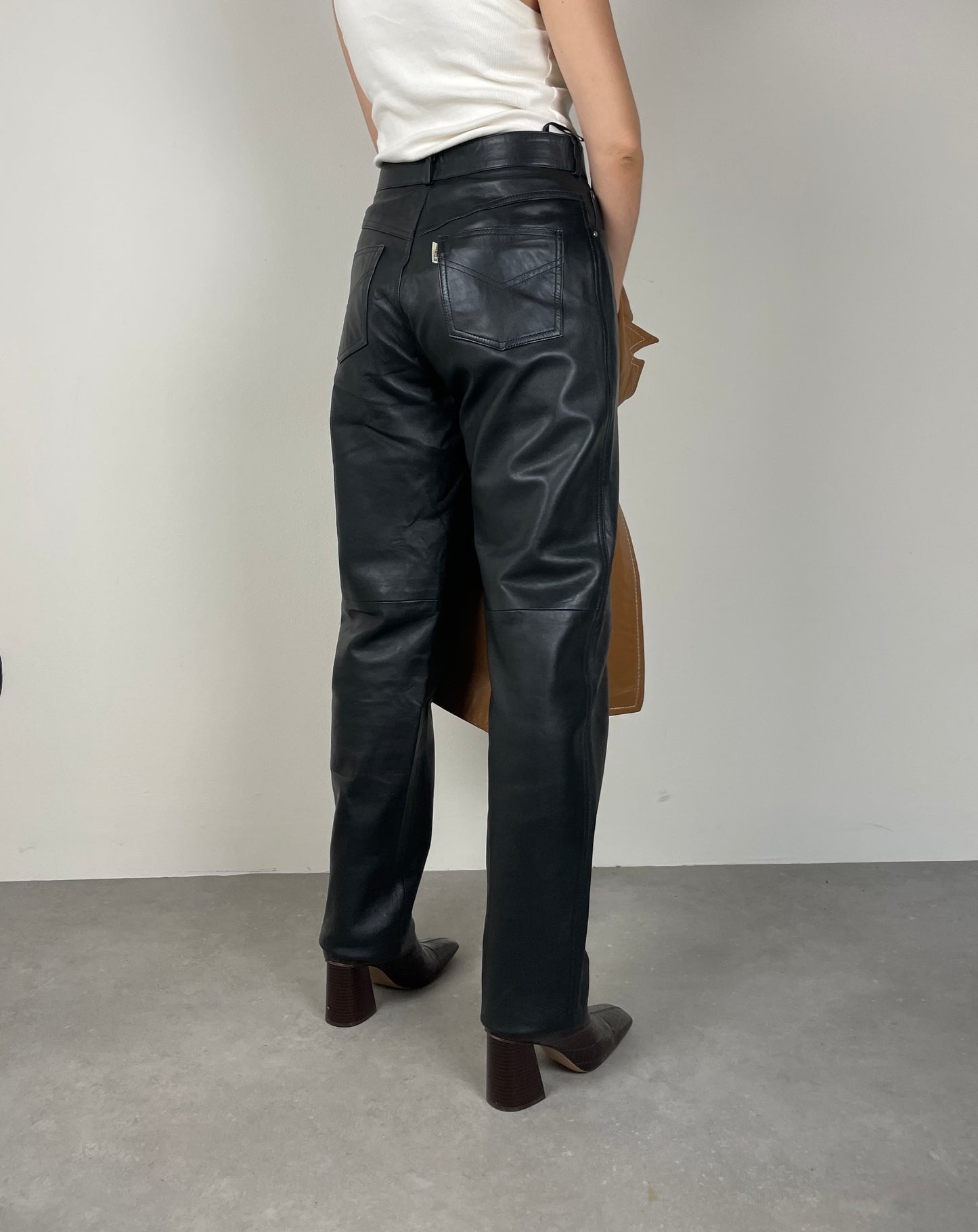 Black leather pants
