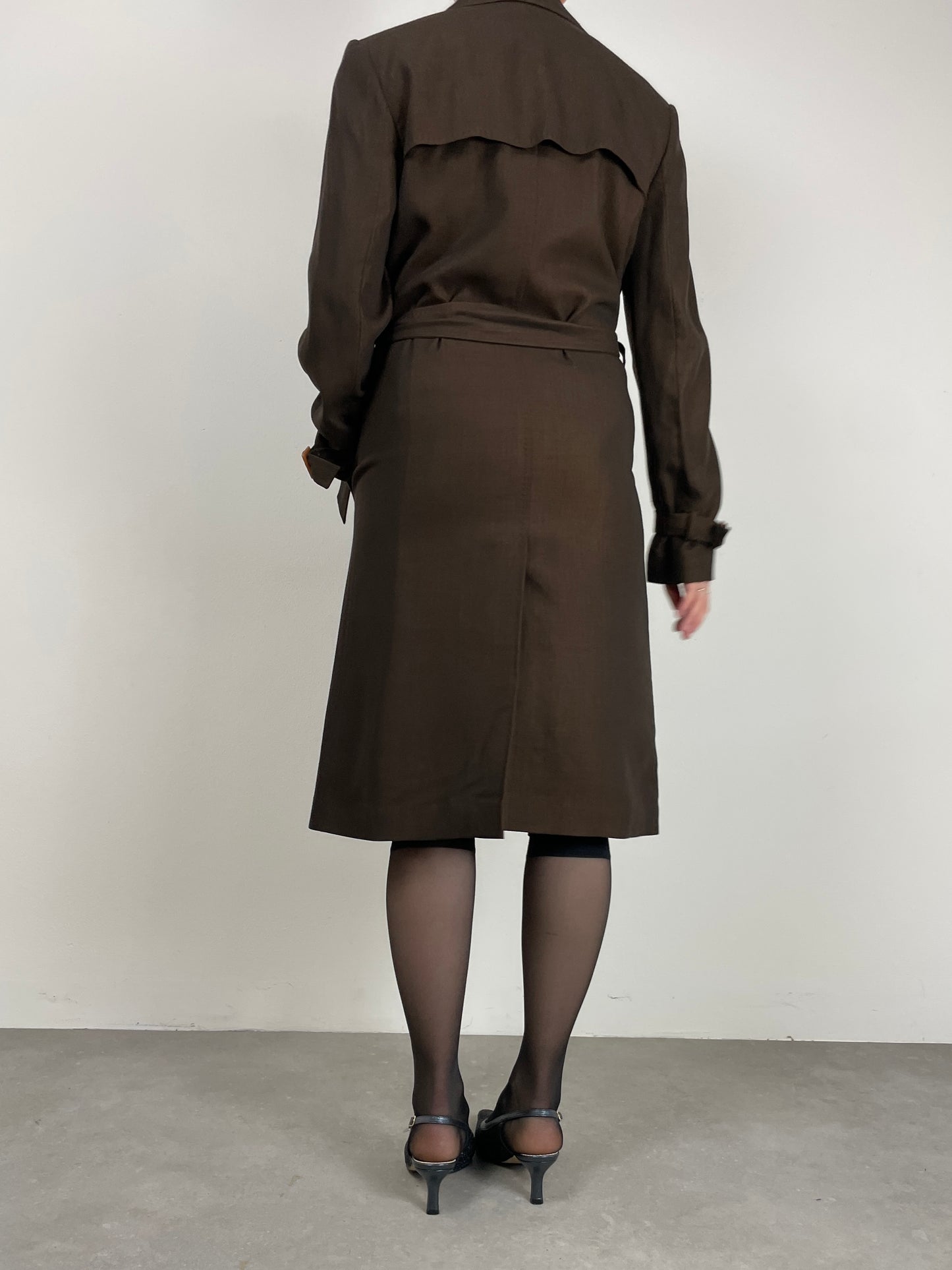 Trench in lana marrone