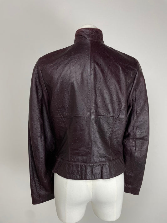 Giacca vera pelle effetto struzzo