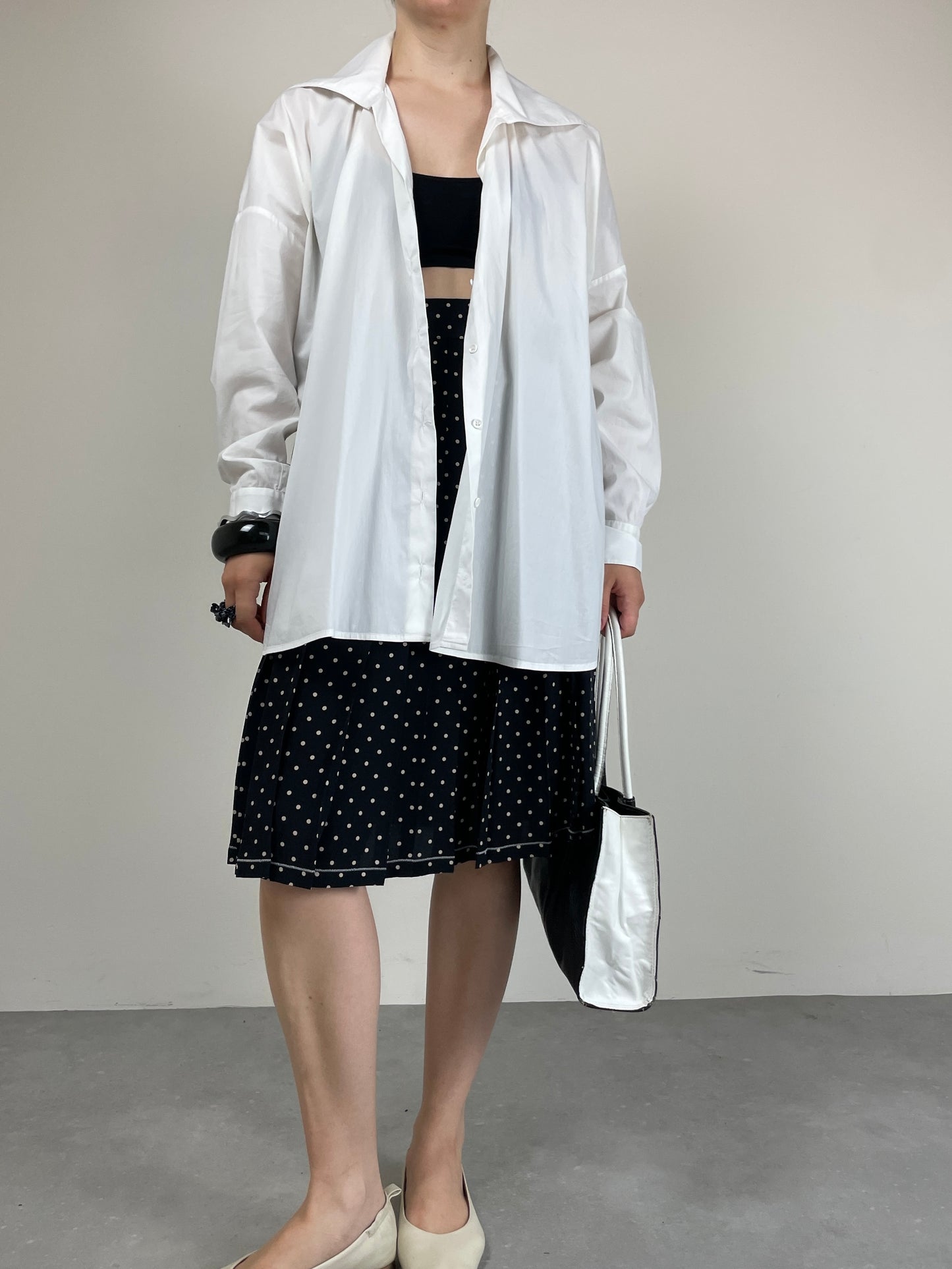 Camicia in cotone con incrocio sul retro