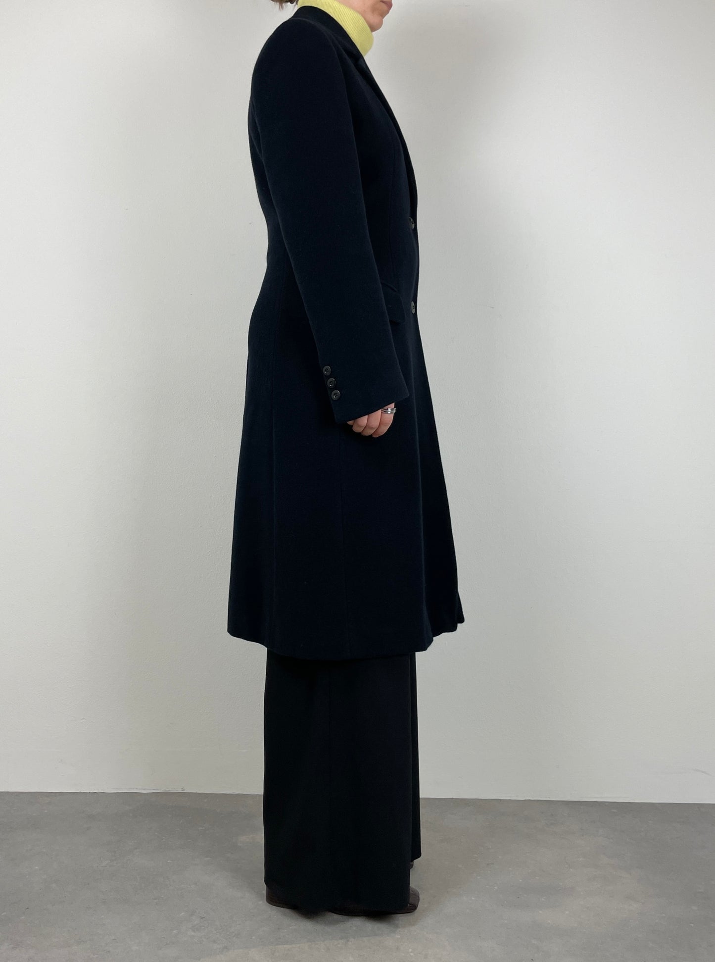Blue wool and angora coat