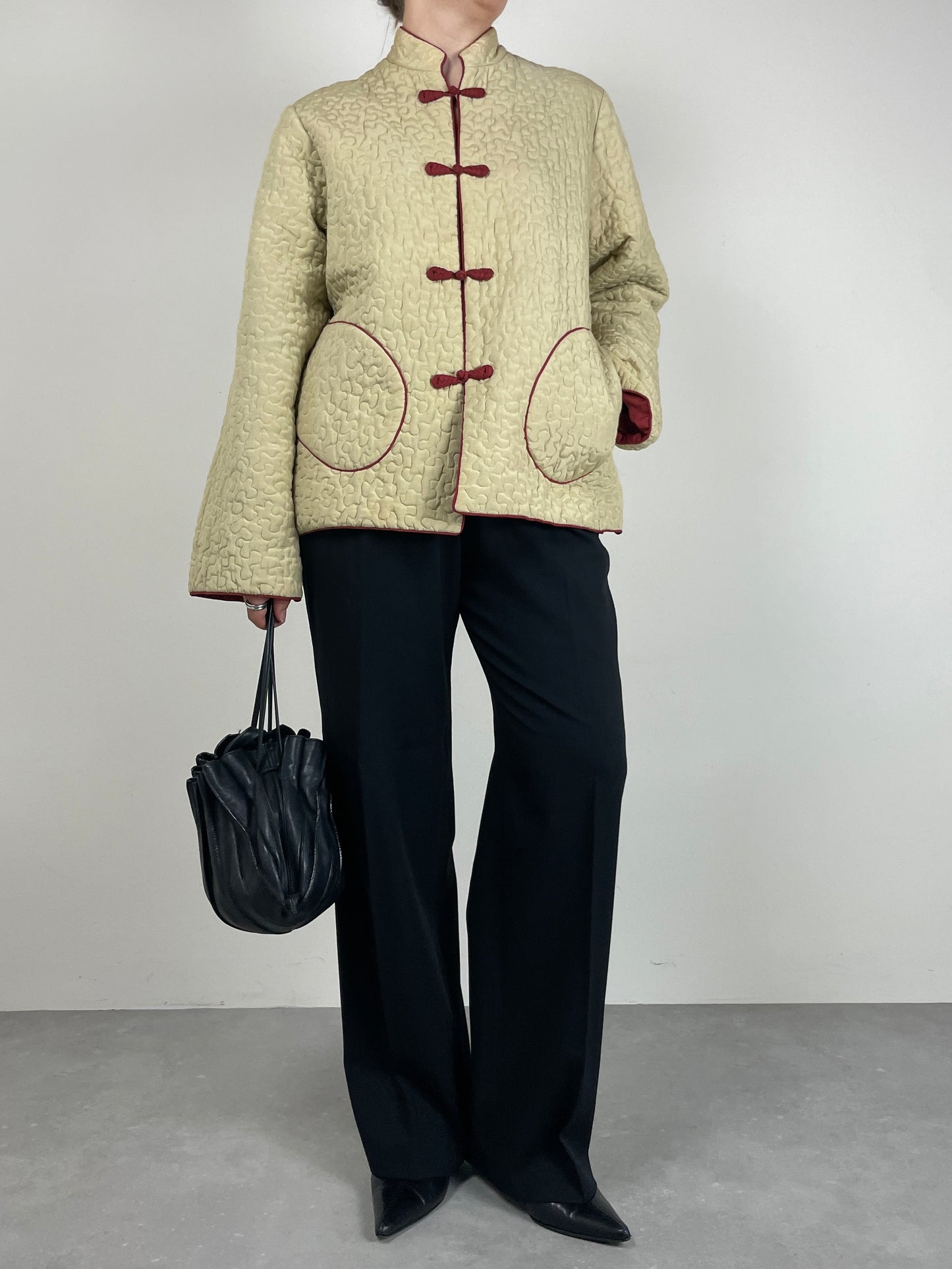 Piumino vintage in seta e cotone double face
