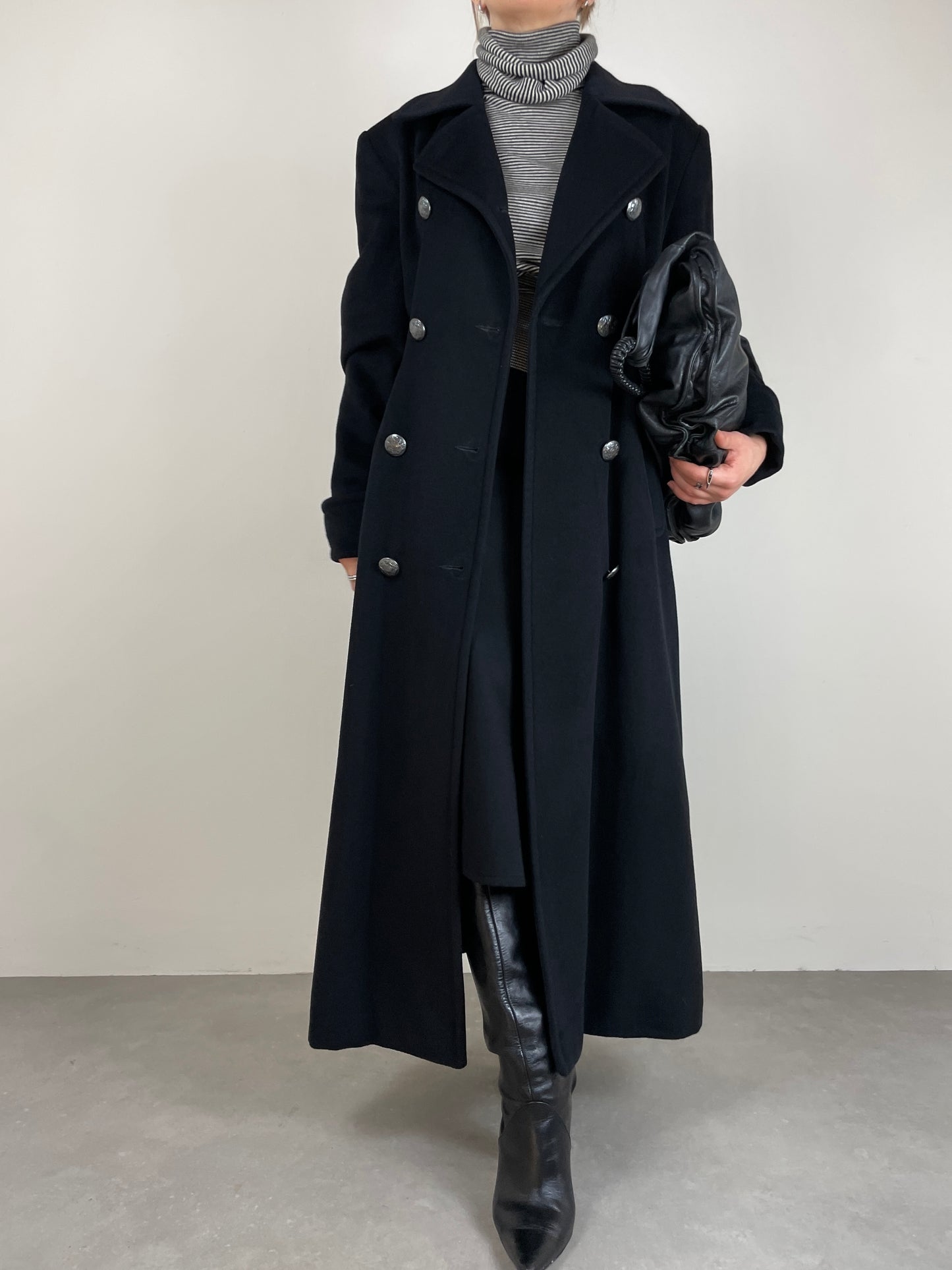 Cappotto in lana, angora e cashmere