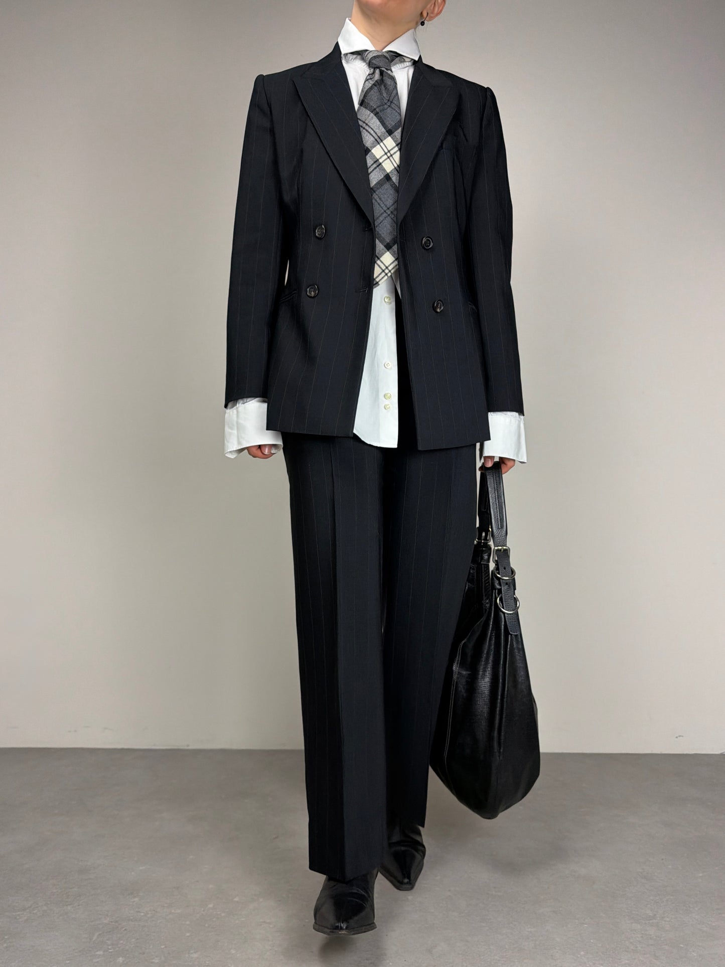 Completo vintage in lana gessata