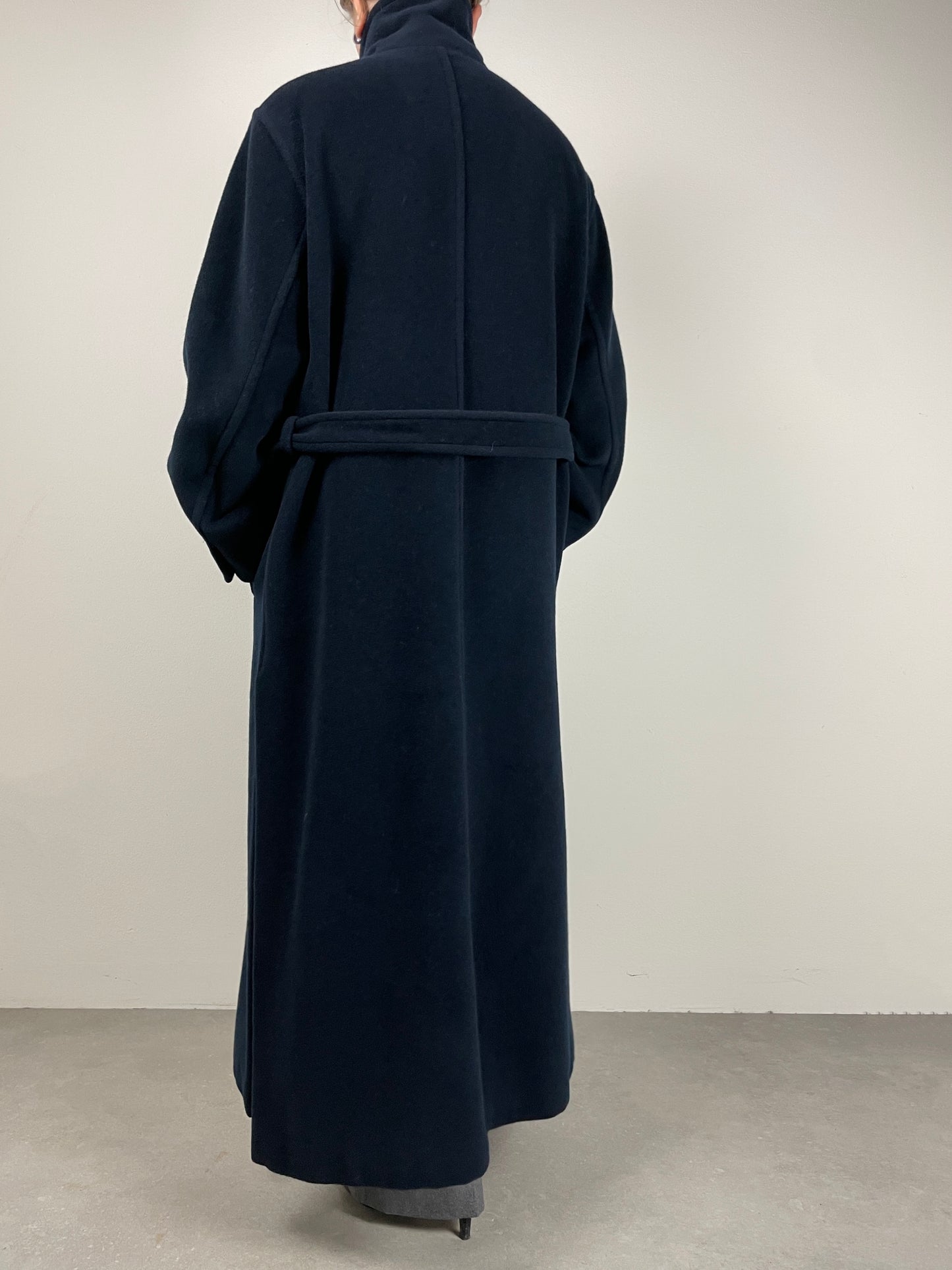 Cappotto Made in Italy in lana e cashmere color blu