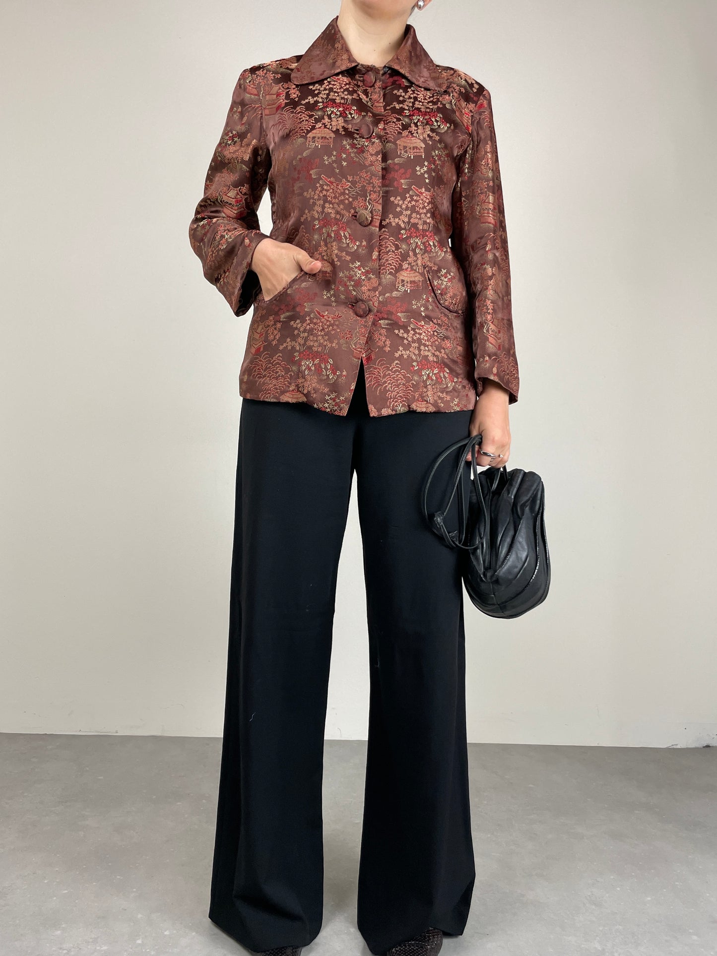 Giacca sartoriale in jacquard a fantasia orientale