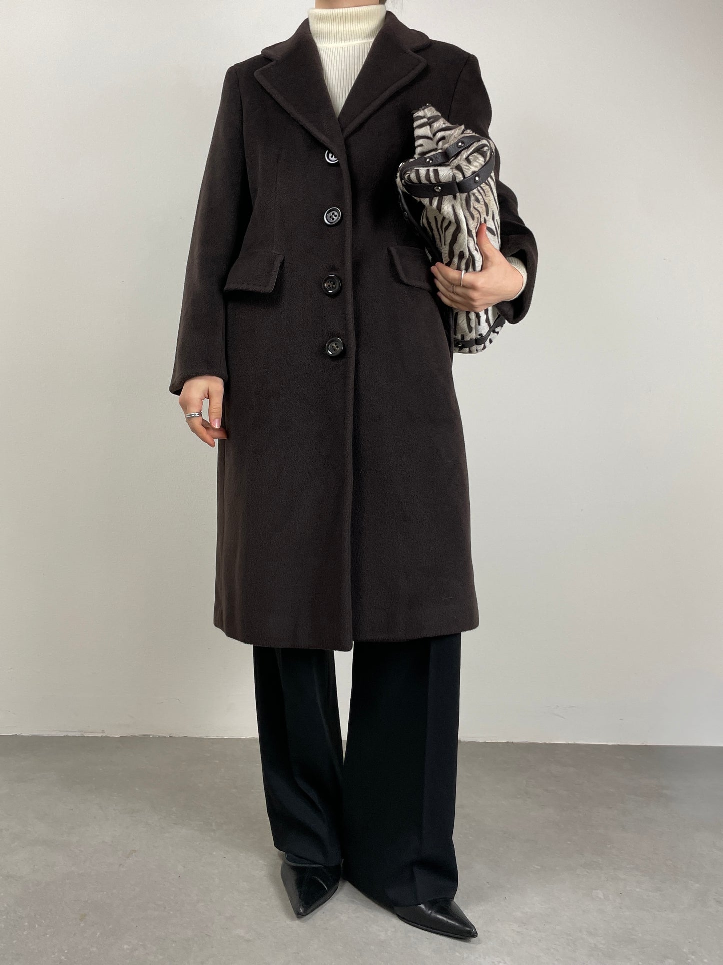 Cappotto Marella in lana marrone