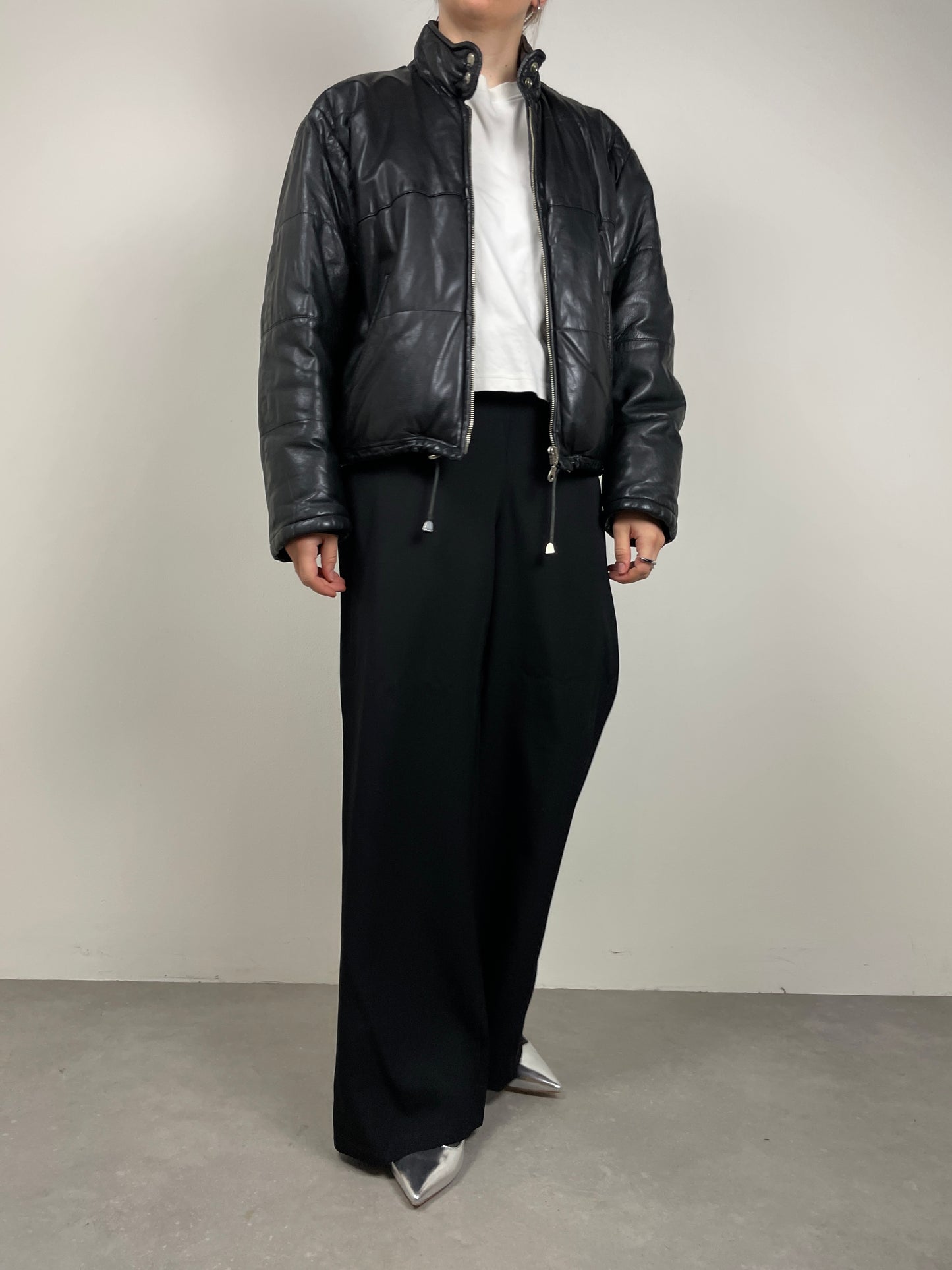 Piumino vintage in vera pelle