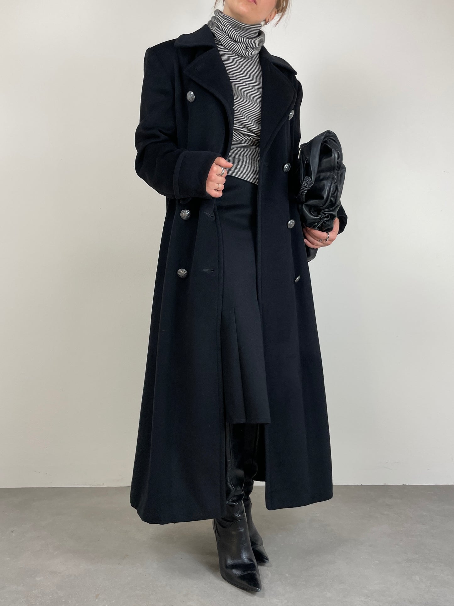 Cappotto in lana, angora e cashmere