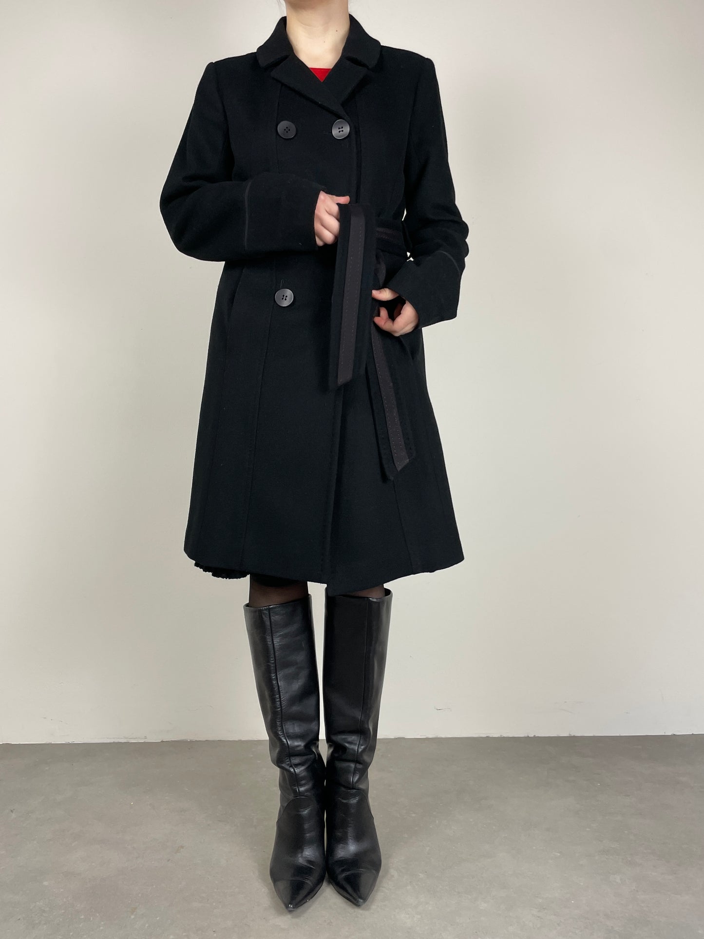 Cappotto in lana e cashmere nero