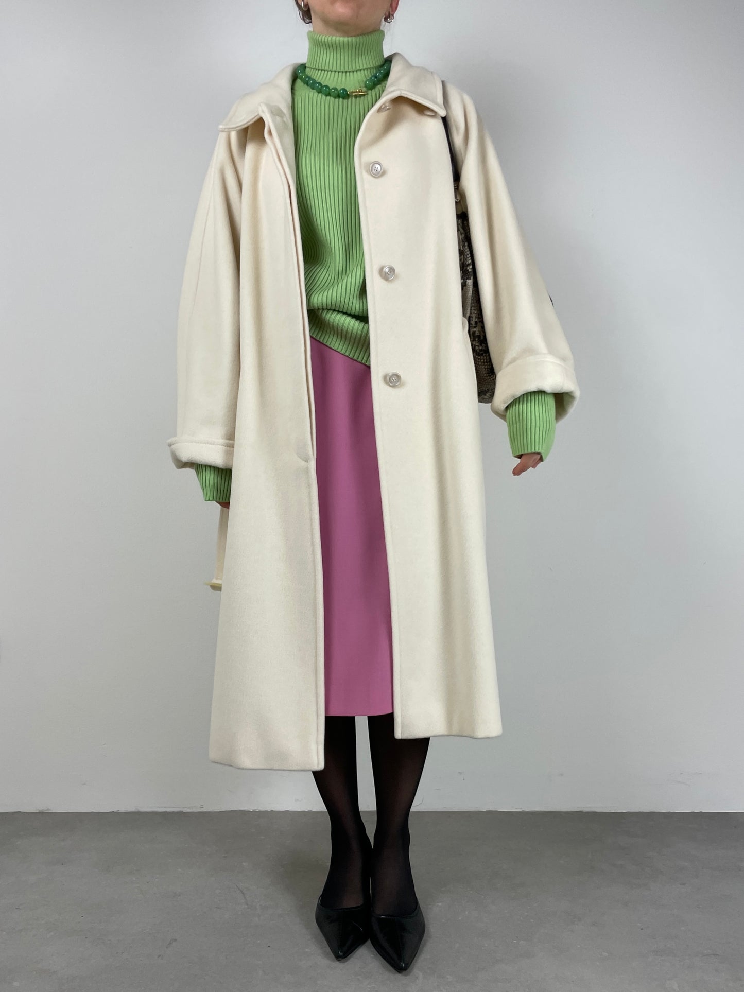 MAX MARA cappotto in lana color crema