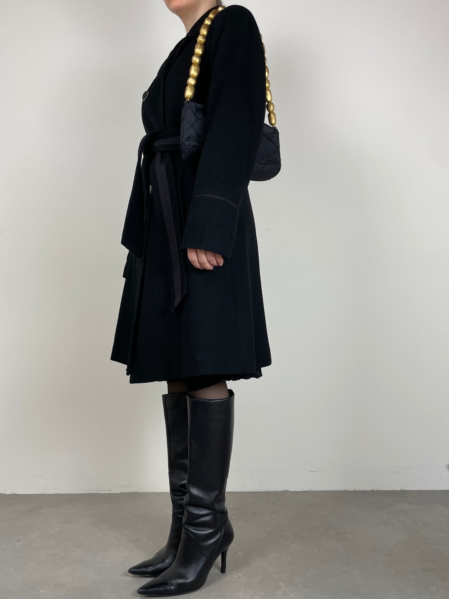 Cappotto in lana e cashmere nero