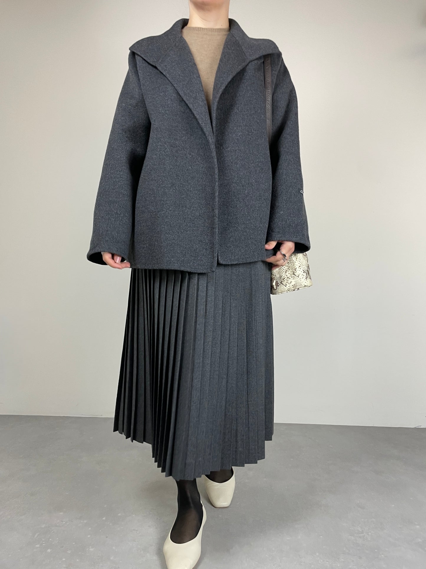 MAX MARA giacca in drap di lana e angora doppiato