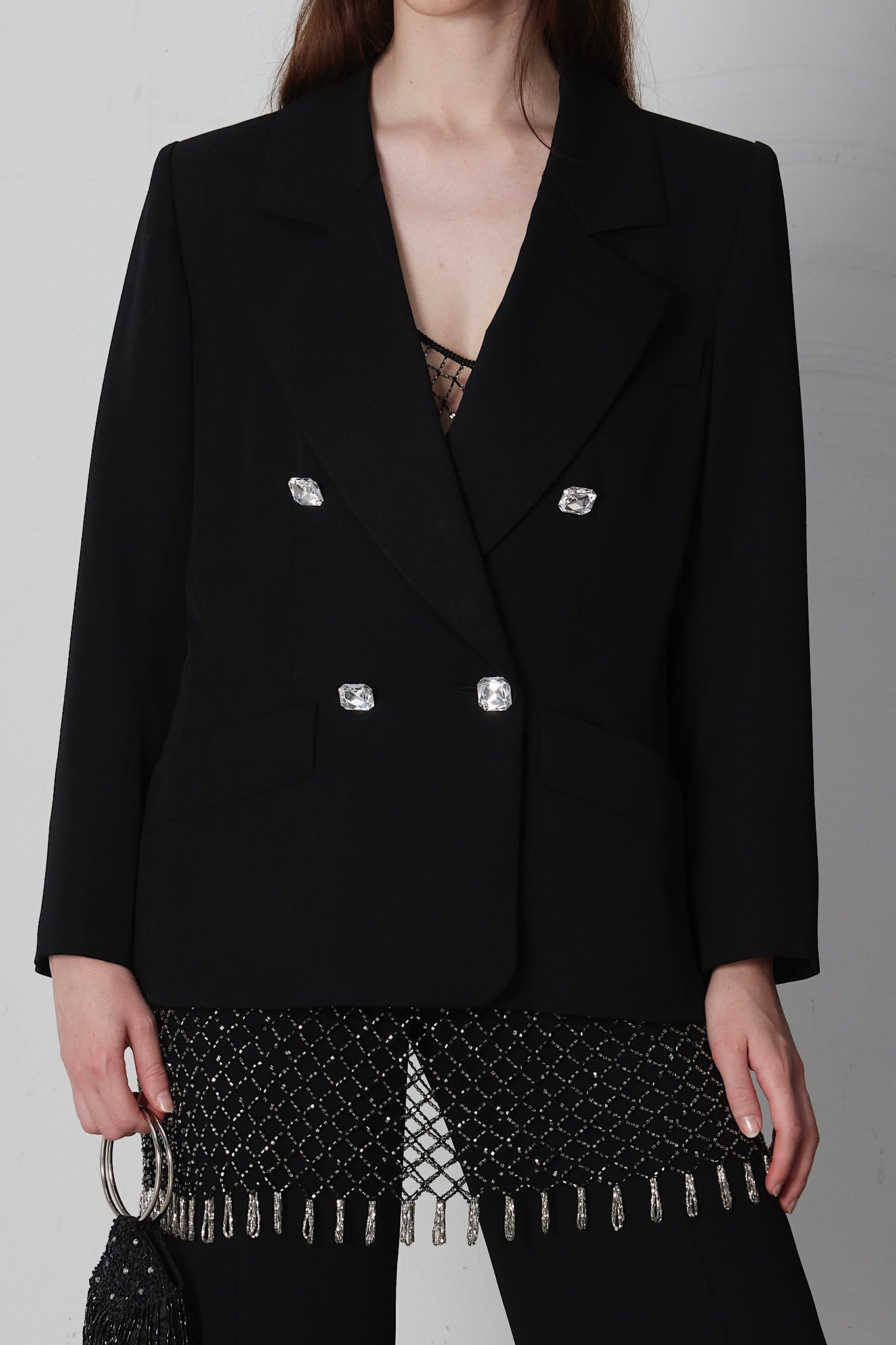 Yves Saint Laurent Blazer smoking con bottoni gioiello