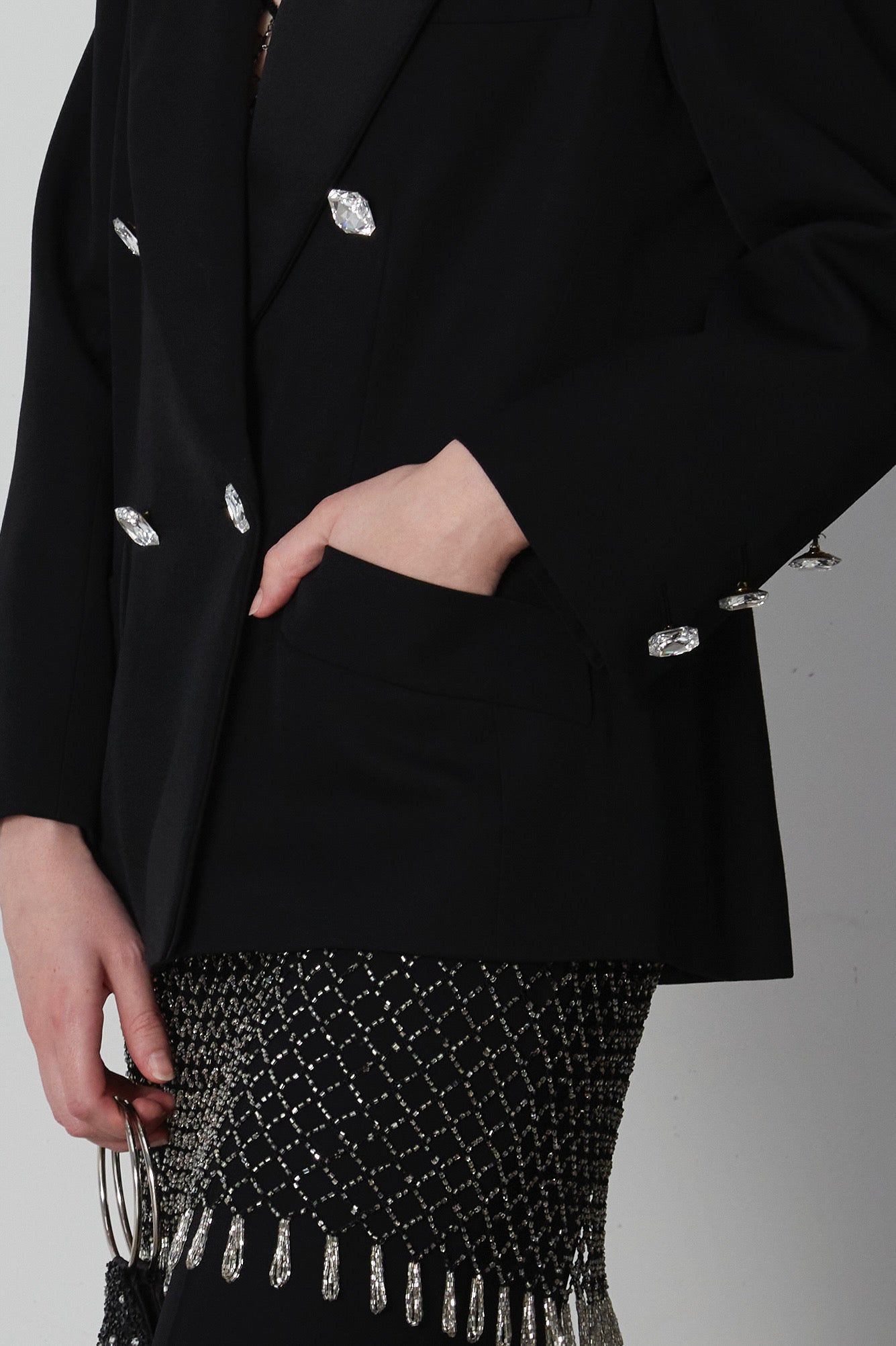 Yves Saint Laurent Blazer smoking con bottoni gioiello