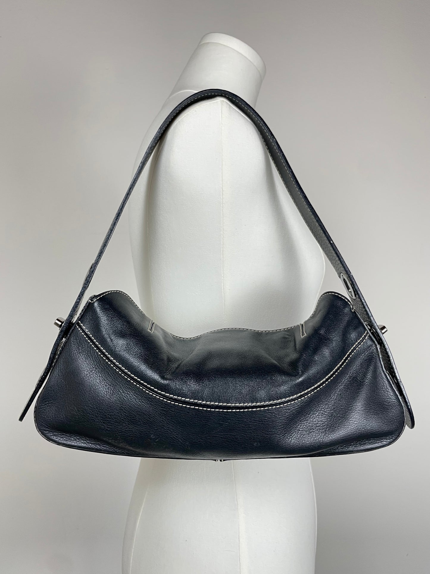 Borsa vintage in pelle con manico regolabile