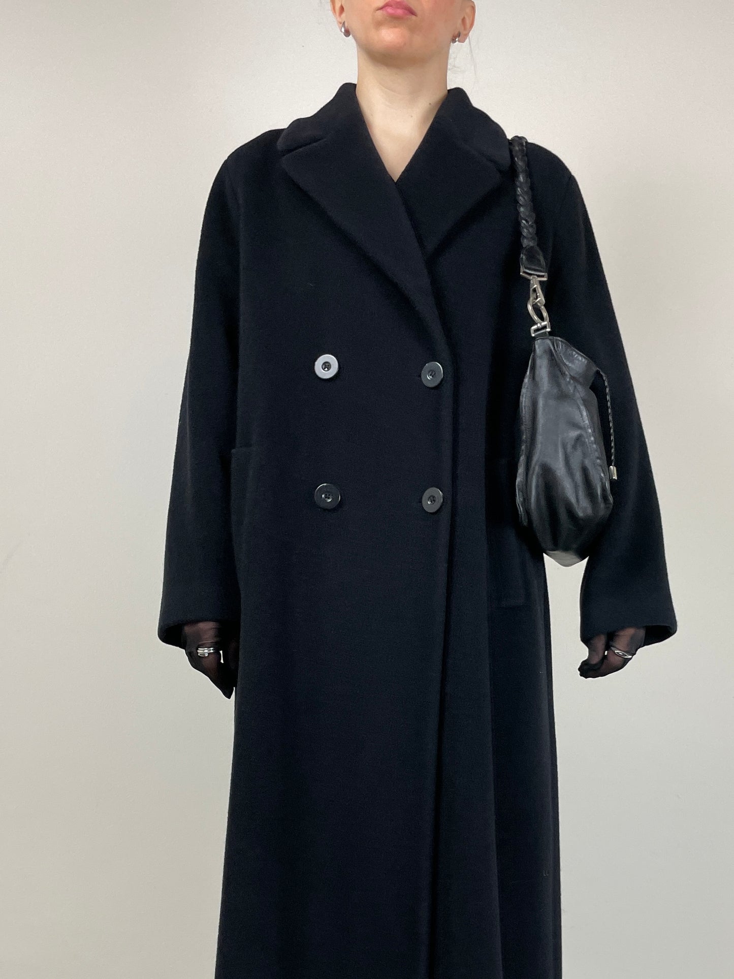Cappotto nero Made in Italy in lana