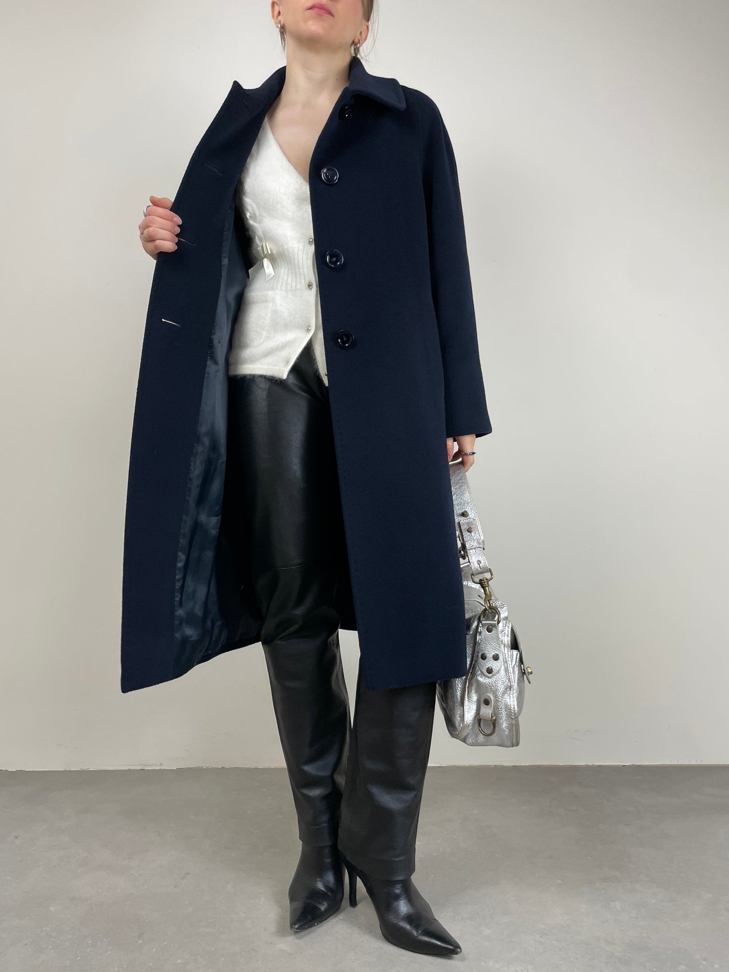 Cappotto Cinzia Rocca in pura lana vergine blu