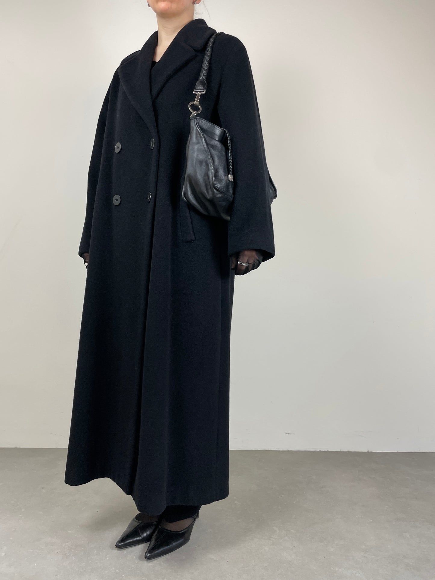 Cappotto nero Made in Italy in lana