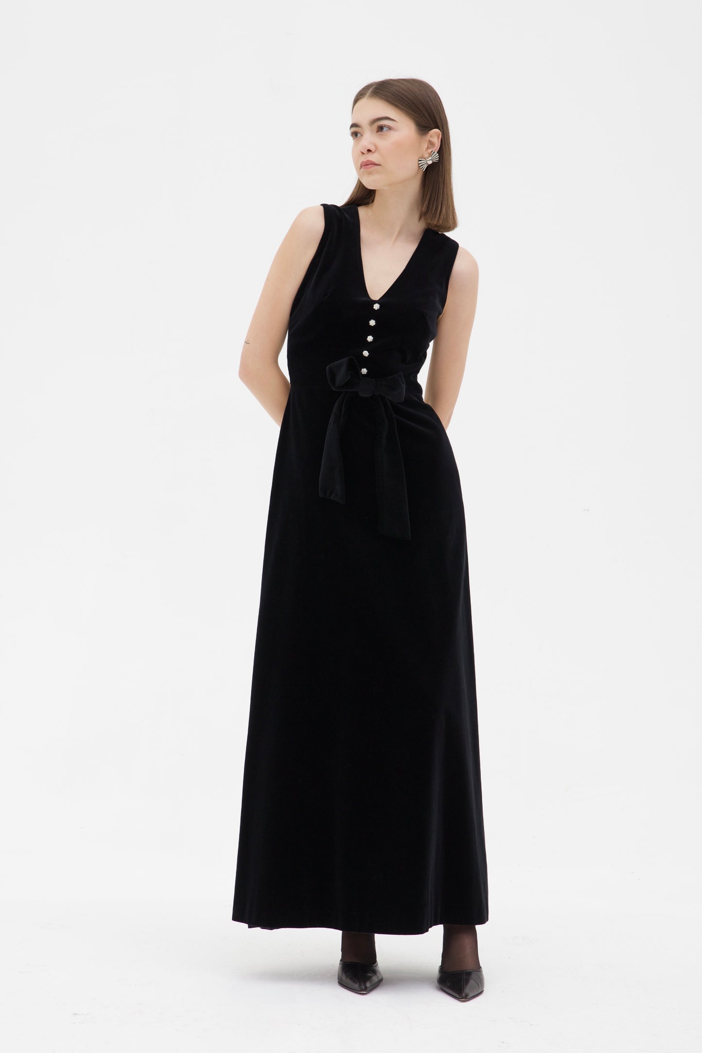 Abito vintage in velluto nero