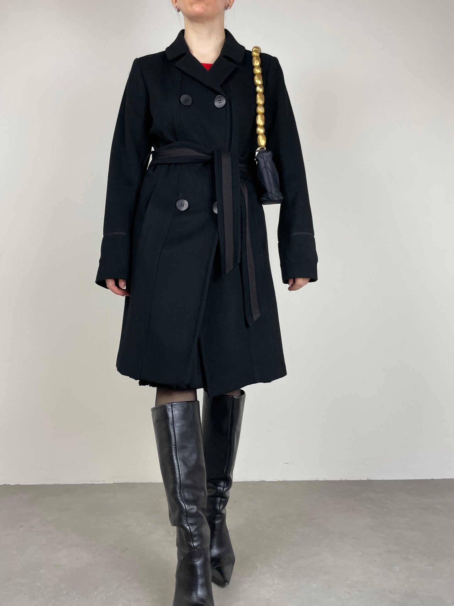 Cappotto in lana e cashmere nero
