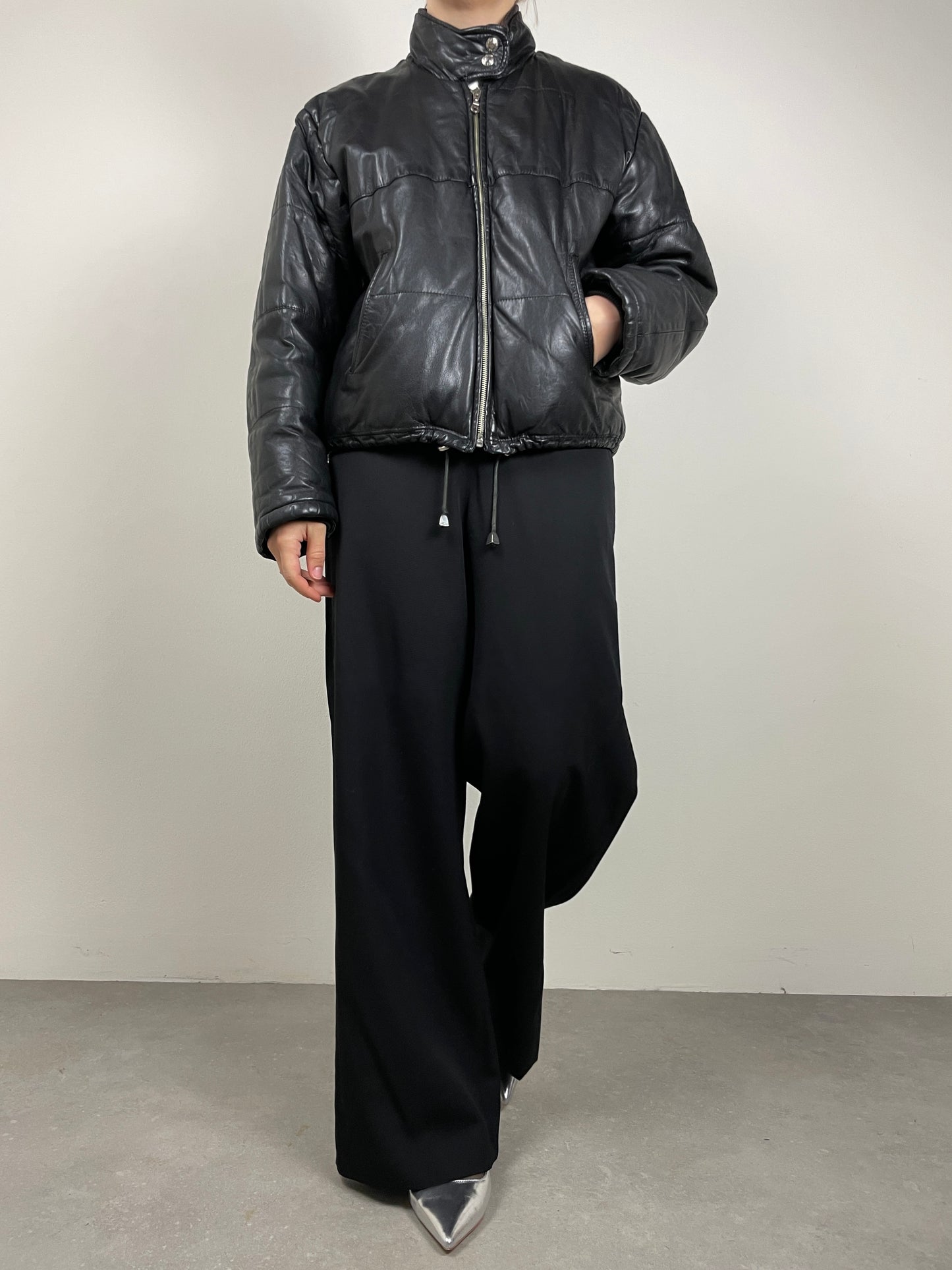 Piumino vintage in vera pelle