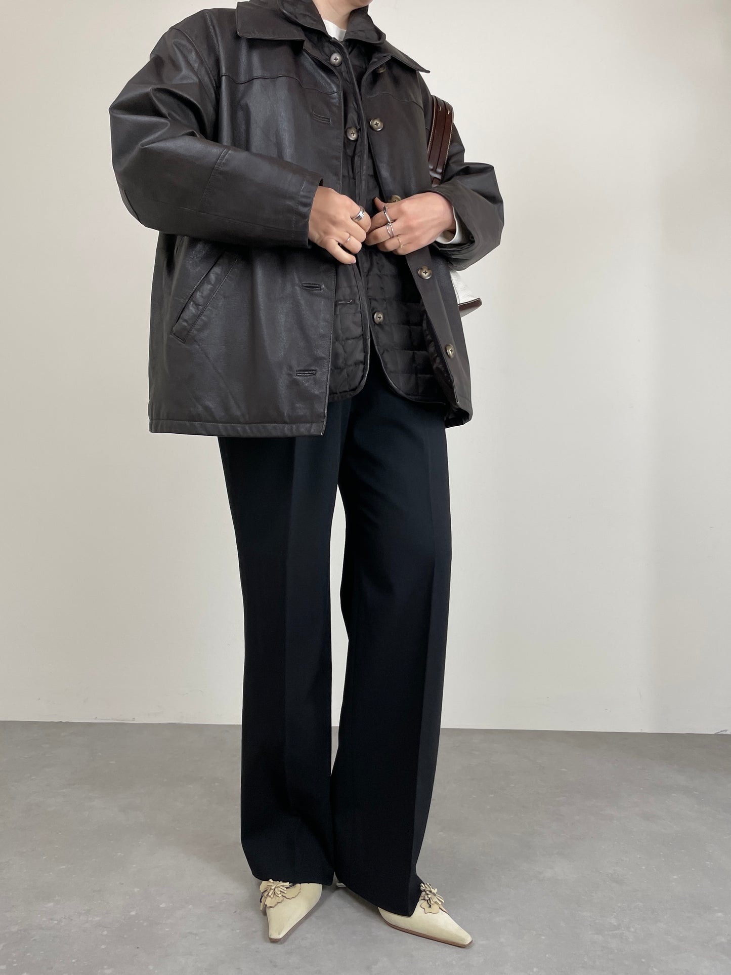 Giacca in vera pelle con gilet interno