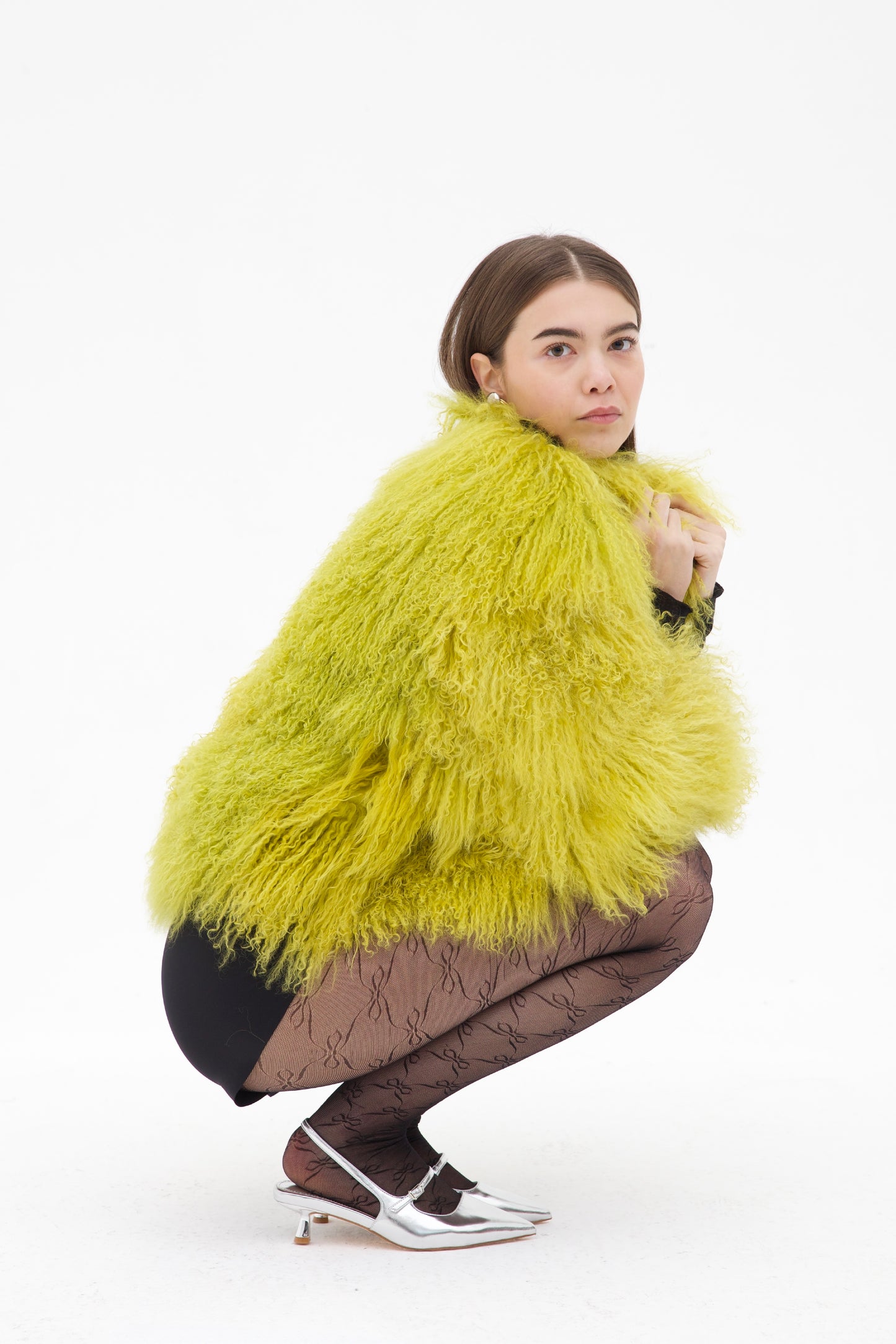 Vera pelliccia Mongolia color lime