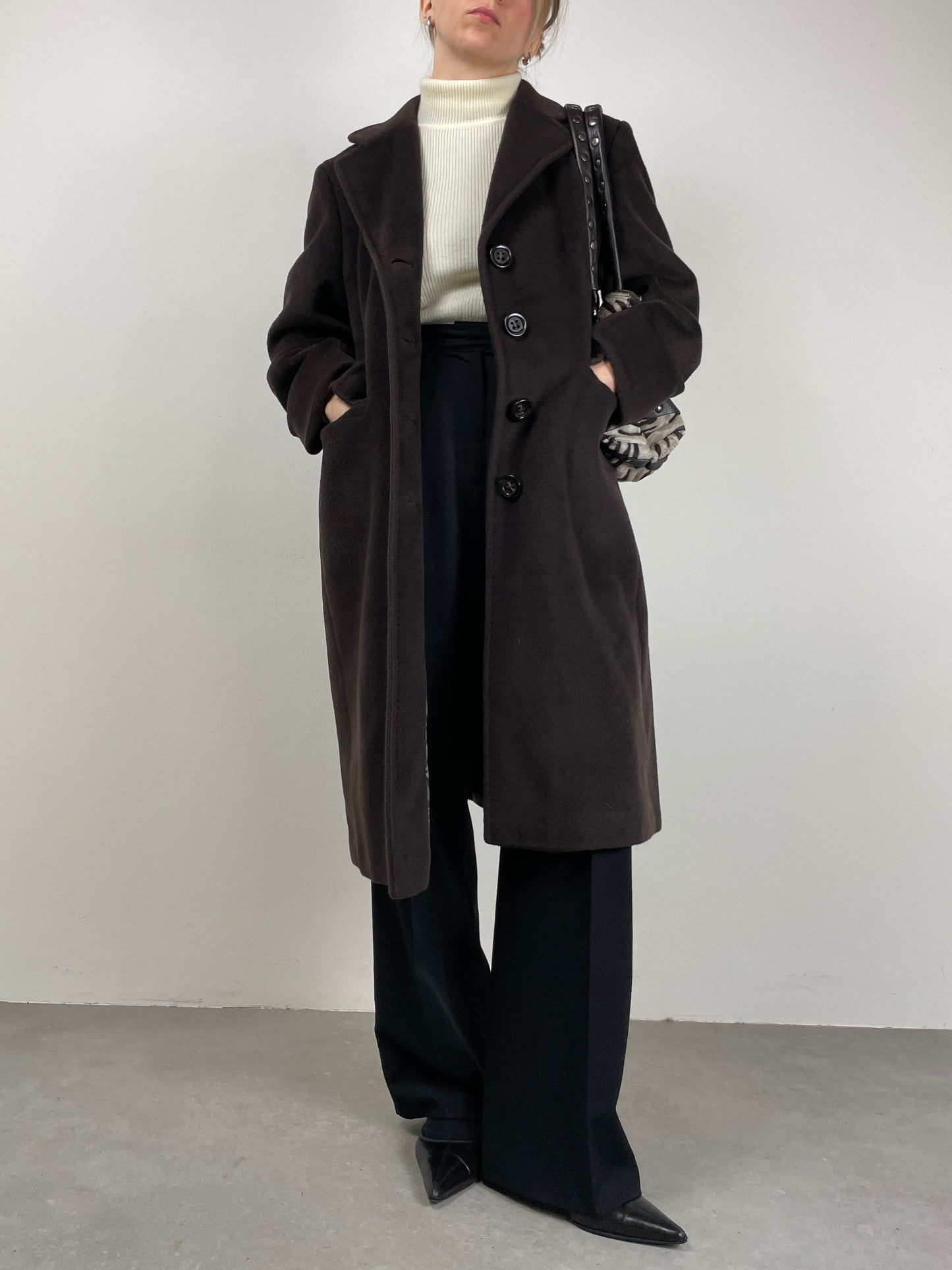 Cappotto Marella in lana marrone